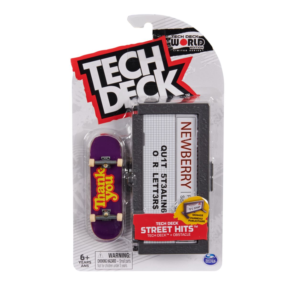 Mini placa skateboard, Tech Deck Thank You, cu obstacol inclus 20125333