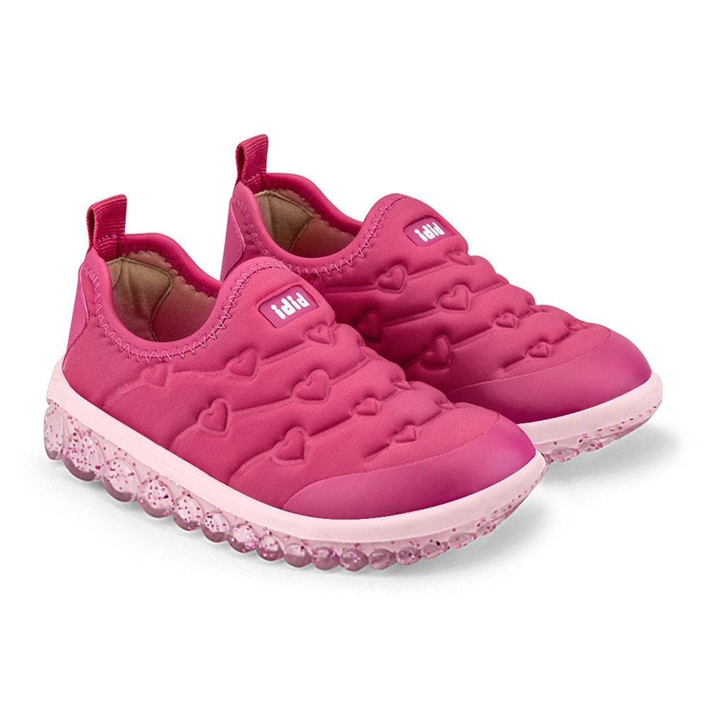 Pantofi sport pentru fete, Bibi, Roller 2.0 Pink Hearts Bibi Shoes