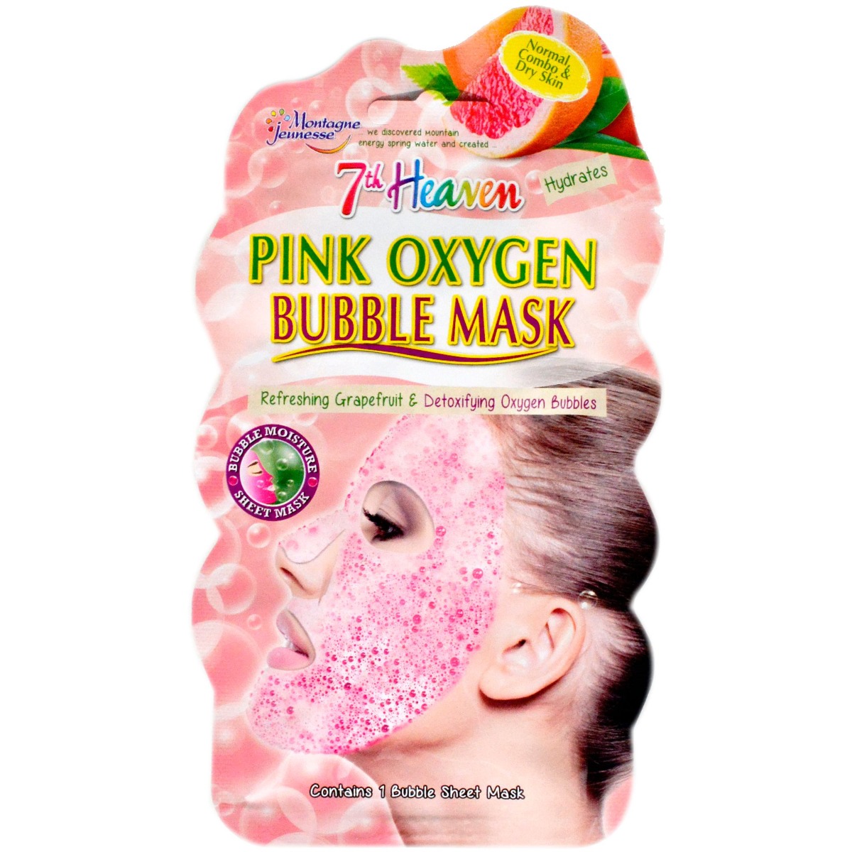 Masca spuma detoxifianta cu grapefruit roz 7th Heaven, Sheet imagine