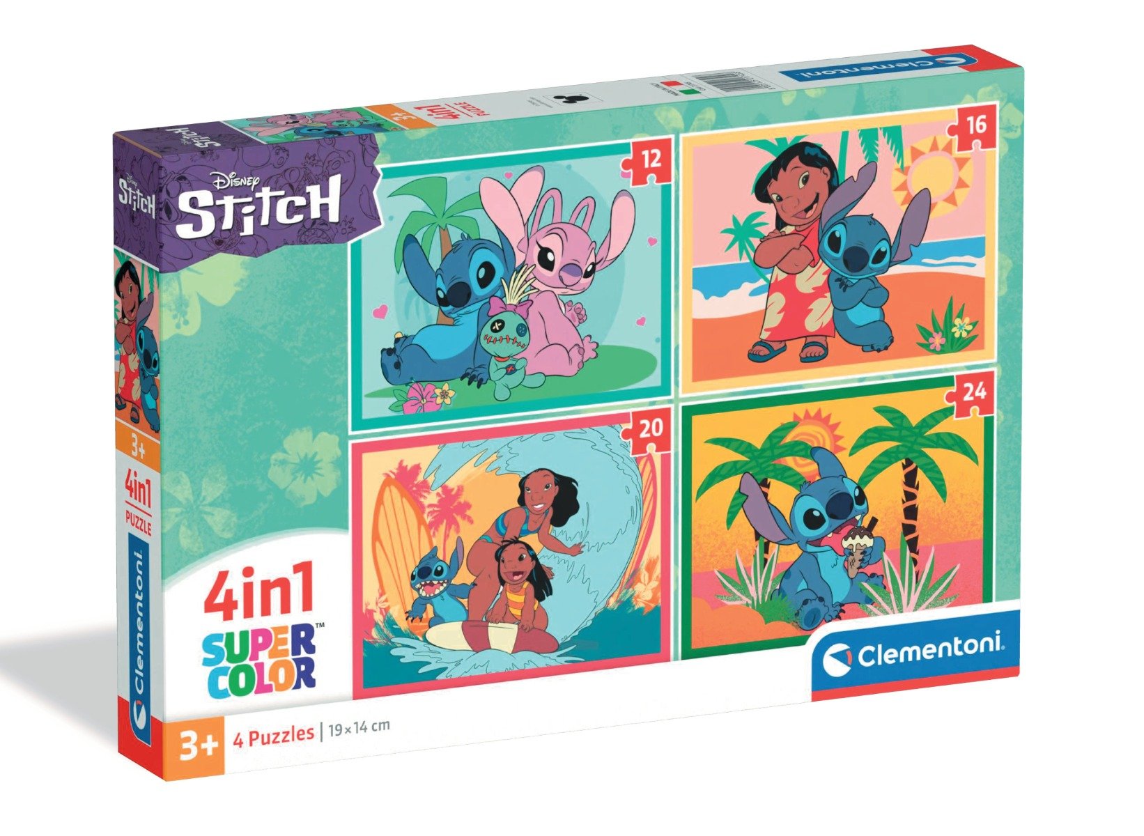 Puzzle Clementoni 4 in 1, Disney Stitch, 12 16 20 24 piese