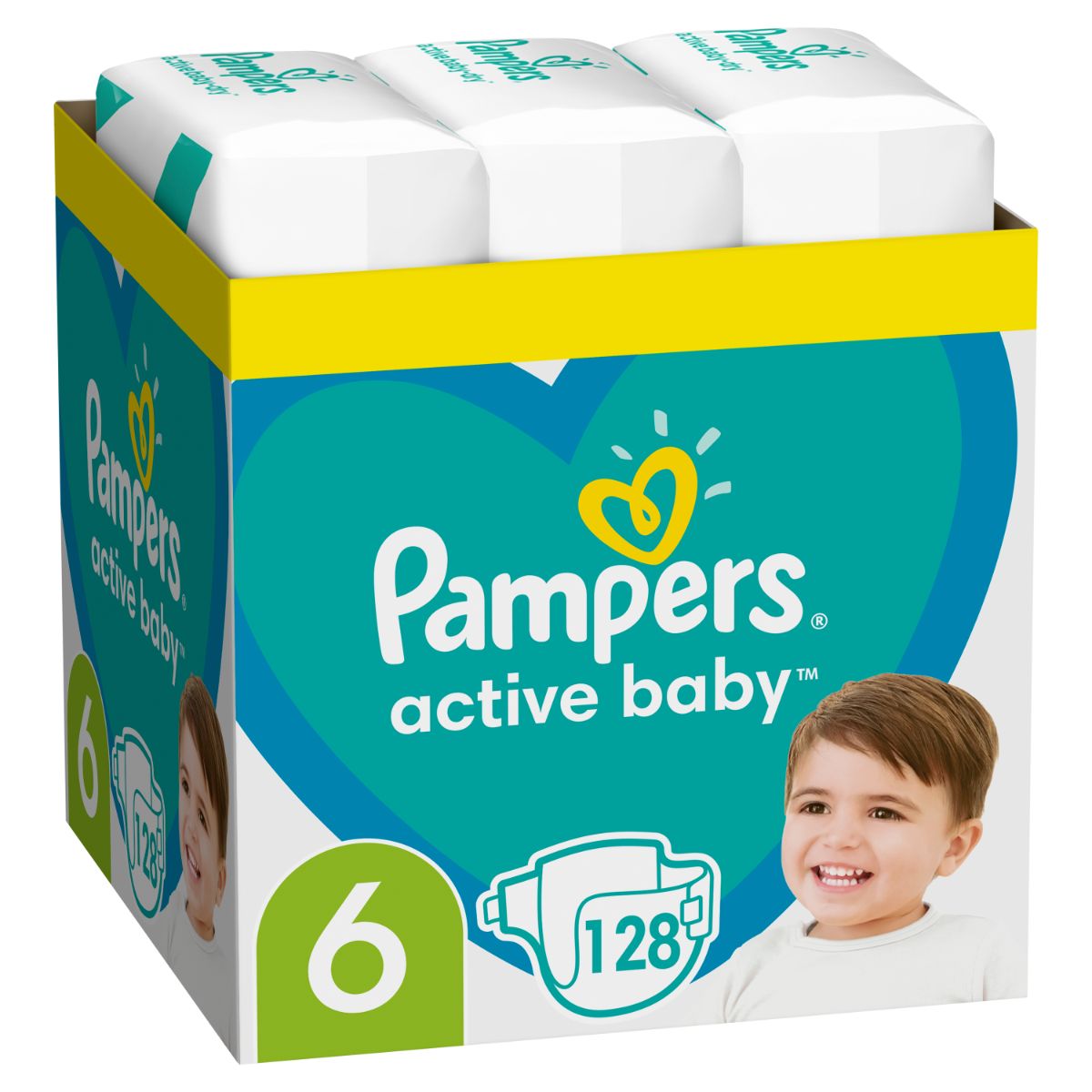 Scutece Pampers Active Baby XXL, Marimea 6 ,13 -18 kg, 128 buc (18 imagine 2022 protejamcopilaria.ro