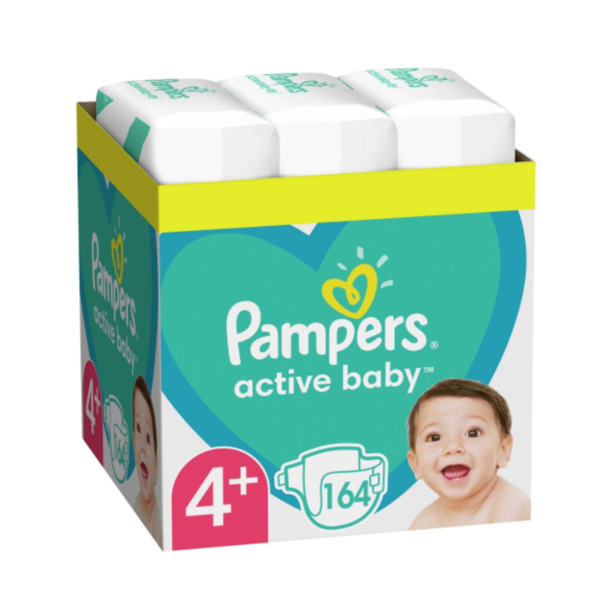 Scutece Pampers Active Baby XXL, Marimea 4+, 10-15 kg, 164 buc 10-15