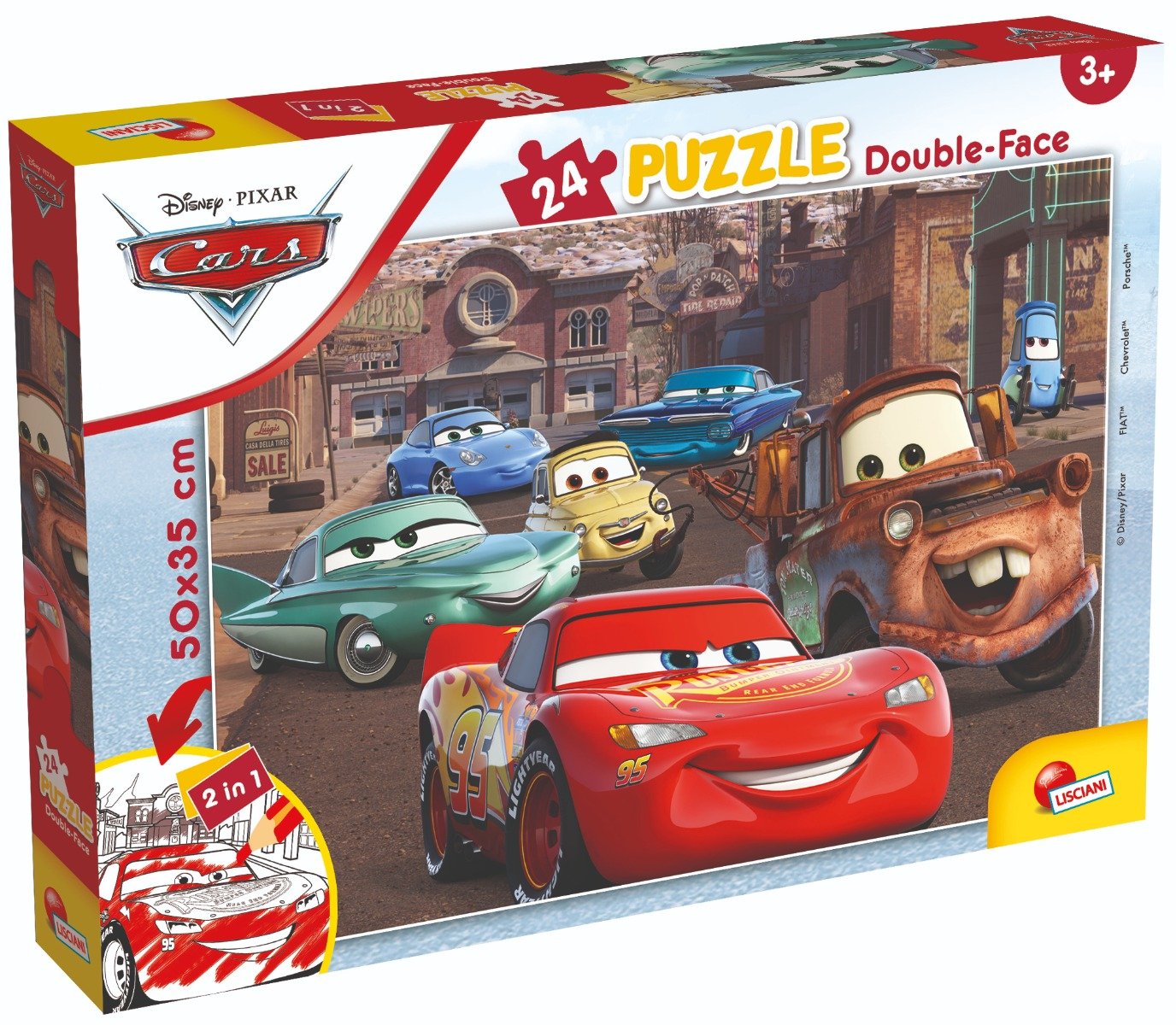 Puzzle 2 in 1 Lisciani Disney Cars, Plus, 24 piese