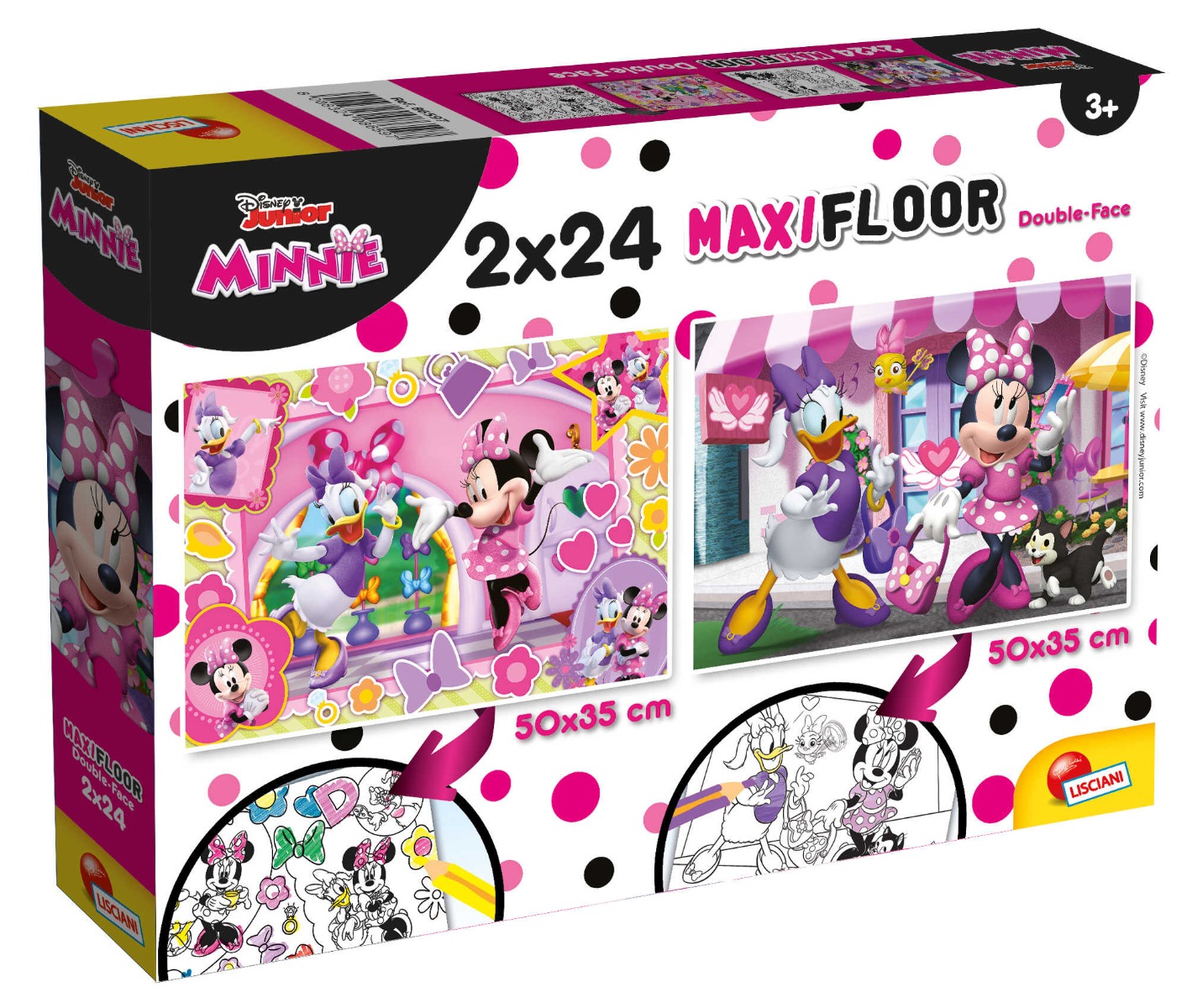 Puzzle de podea, Lisciani, Disney Minnie Mouse, Maxi, 2 x 24 piese