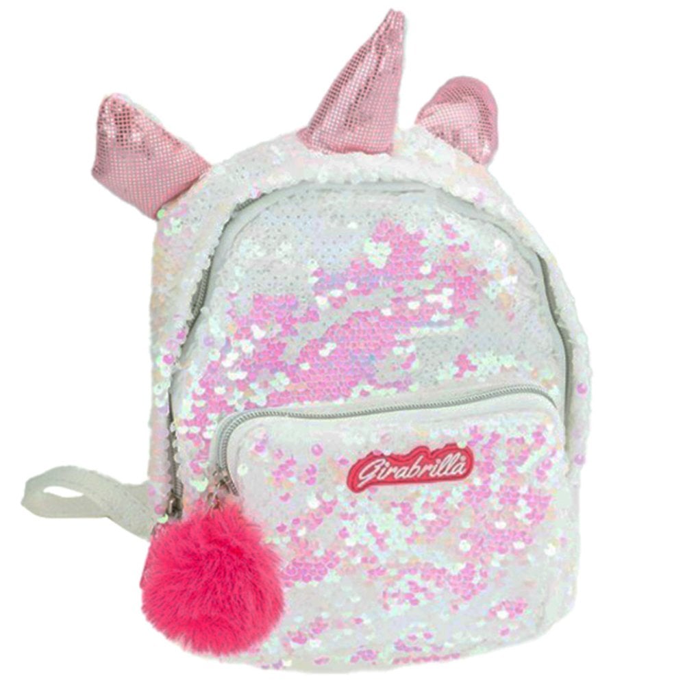 Rucsac cu paiete reversibile, bretele reglabile si buzunar frontal, Nice, Girabrilla, Unicorn