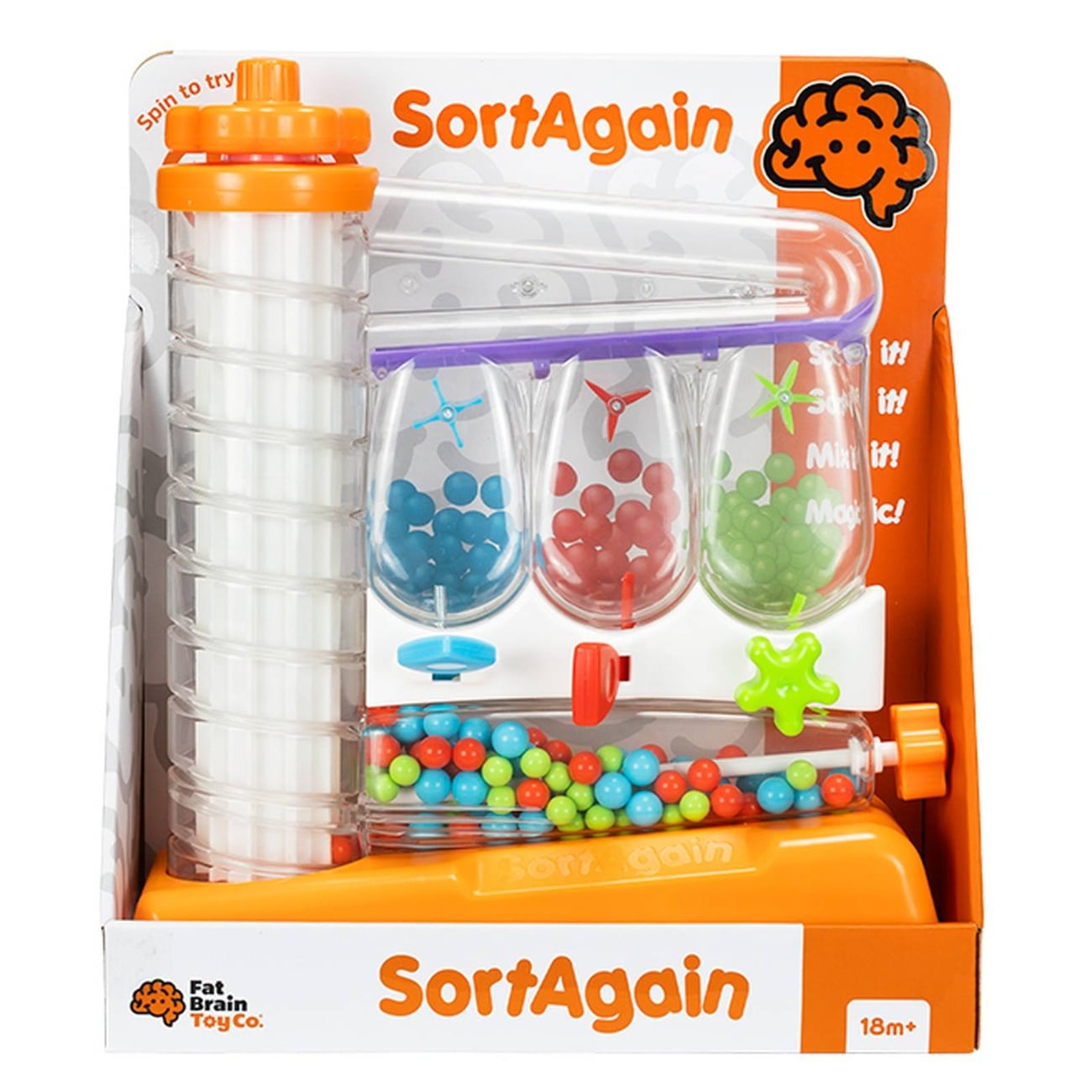 Jucarie senzoriala cu bile si sortare automata, Fat Brain Toys, Sortagain