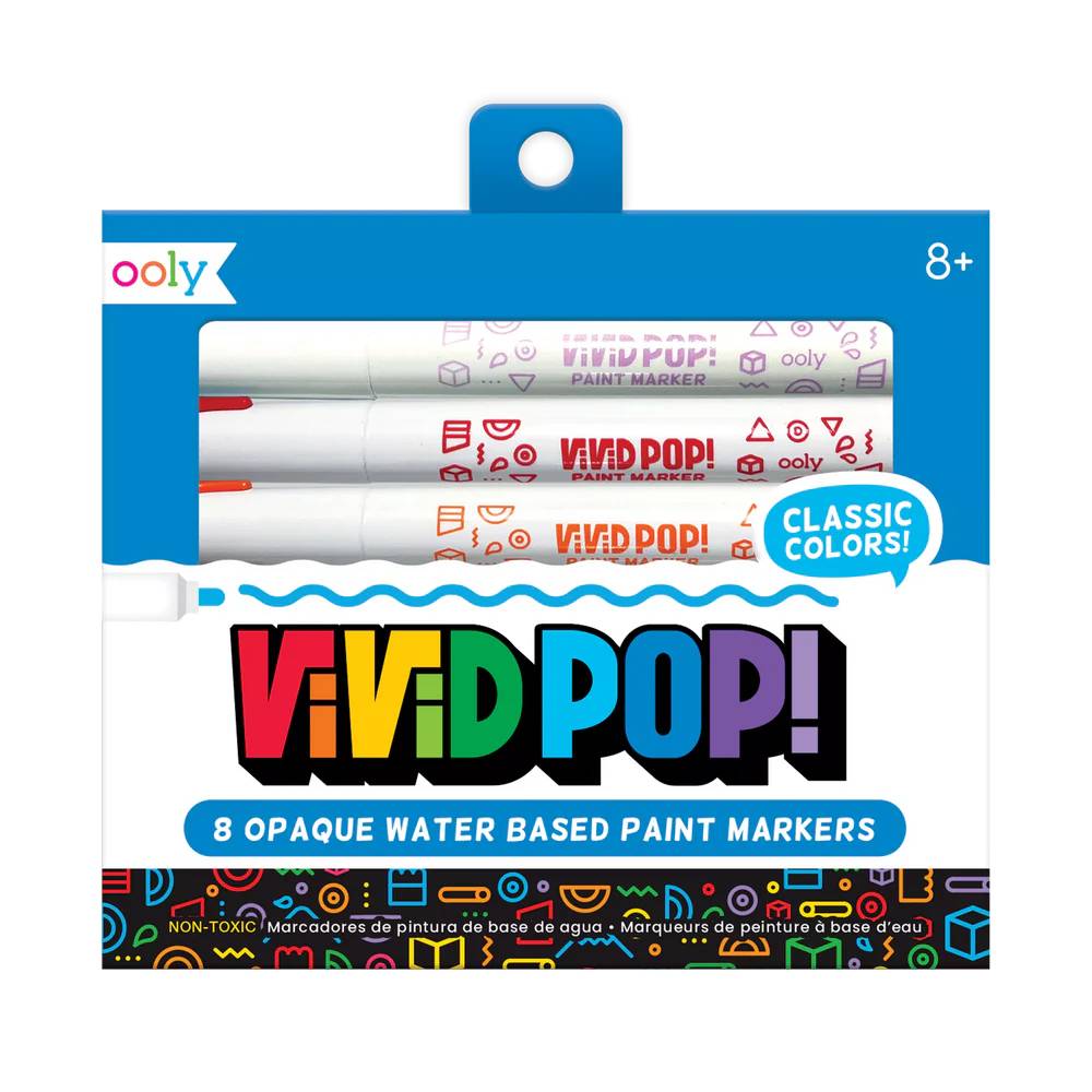 Carioci cu vopsea, Ooly, Vivid Pop, 8 culori, clasic