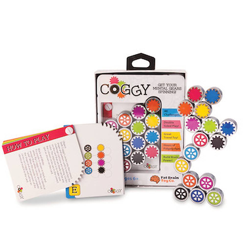 Puzzle magnetic educativ cu 16 piese metalice, Fat Brain Toys, Coggy