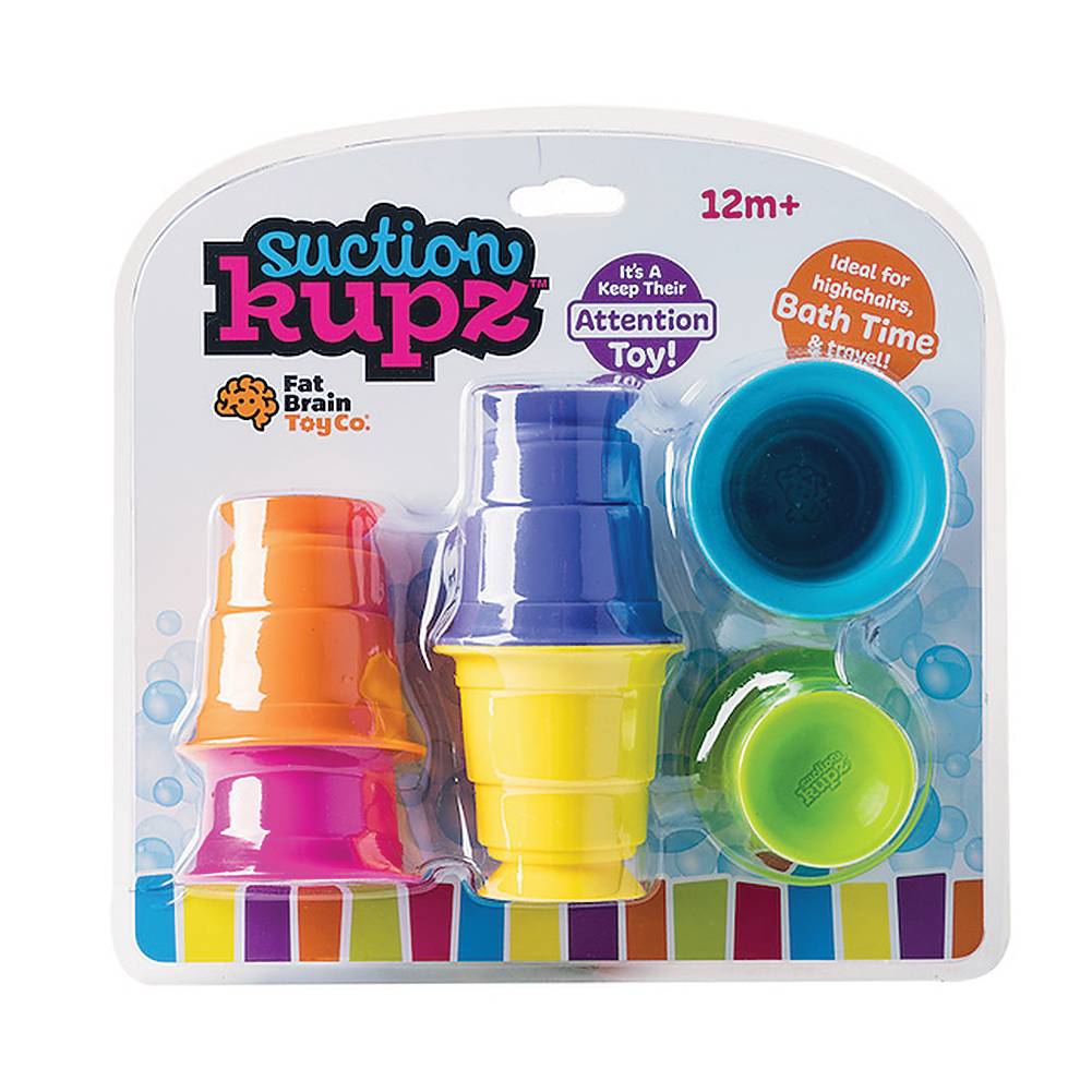 Set de cupe din silicon cu ventuze, Fat Brain Toys, Suction Kupz