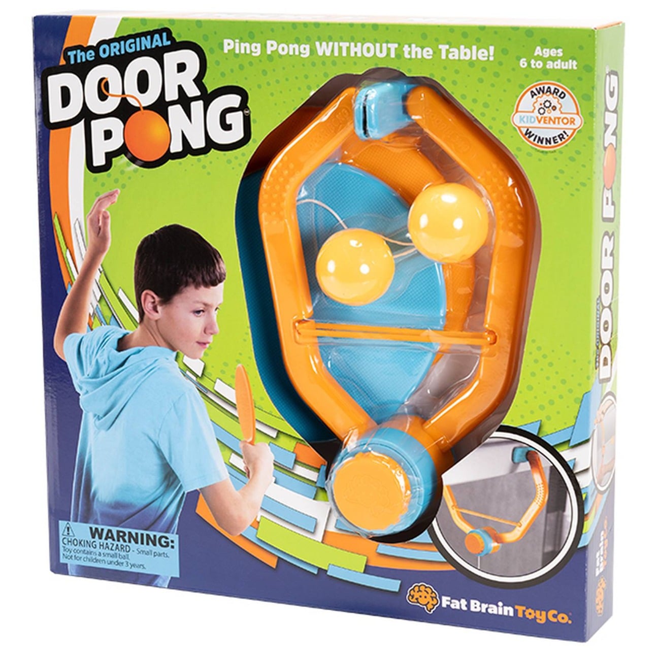 Joc de ping-pong pentru usa, Fat Brain Toys, pentru 1-2 jucatori, Door Pong