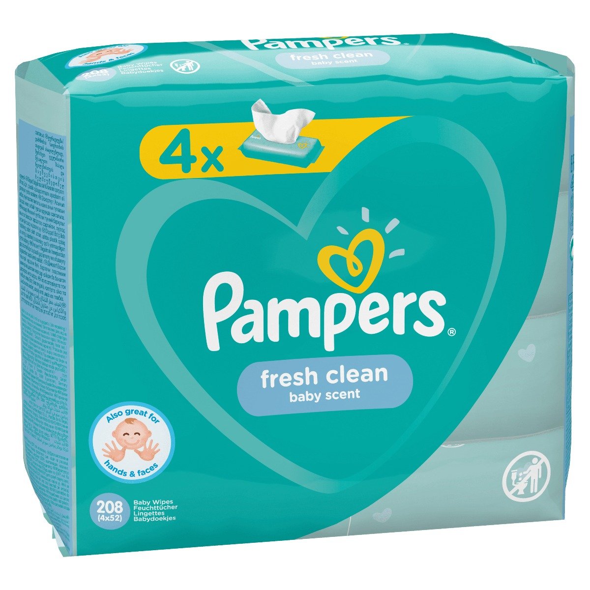 Servetele pampers baby fresh, 4 pachete x 52 buc