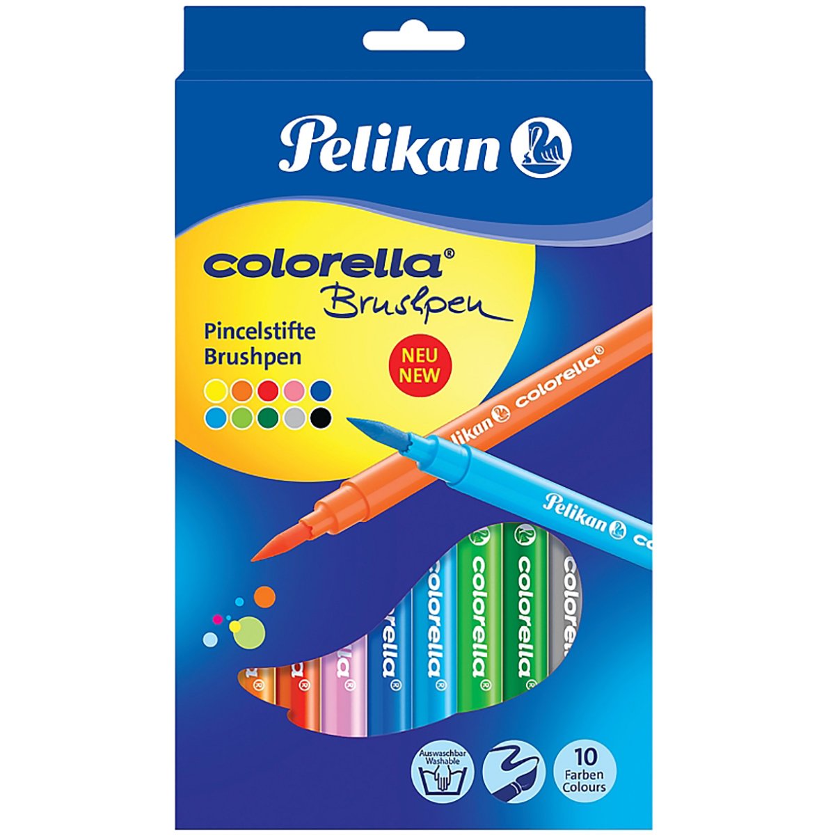 Set carioci Pelikan Colorella Super Brush, 10 buc accesorii imagine 2022 protejamcopilaria.ro