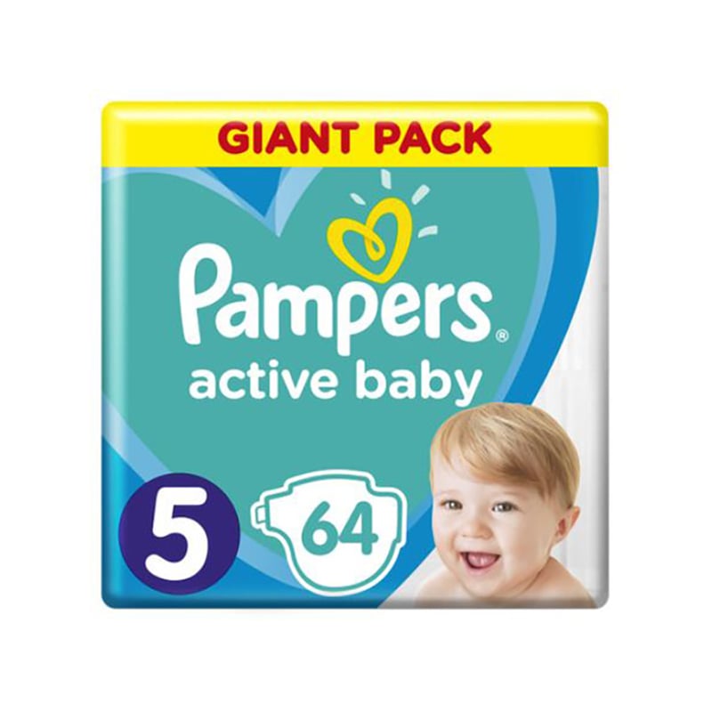 Scutece Pampers Active Baby, Giant Pack, 5 junior, 11-18 kg, 64 buc. noriel.ro