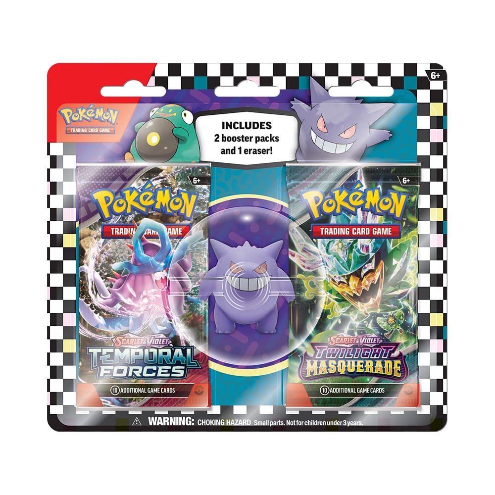 Radiera cu 2 pachete Booster, Pokemon Tcg