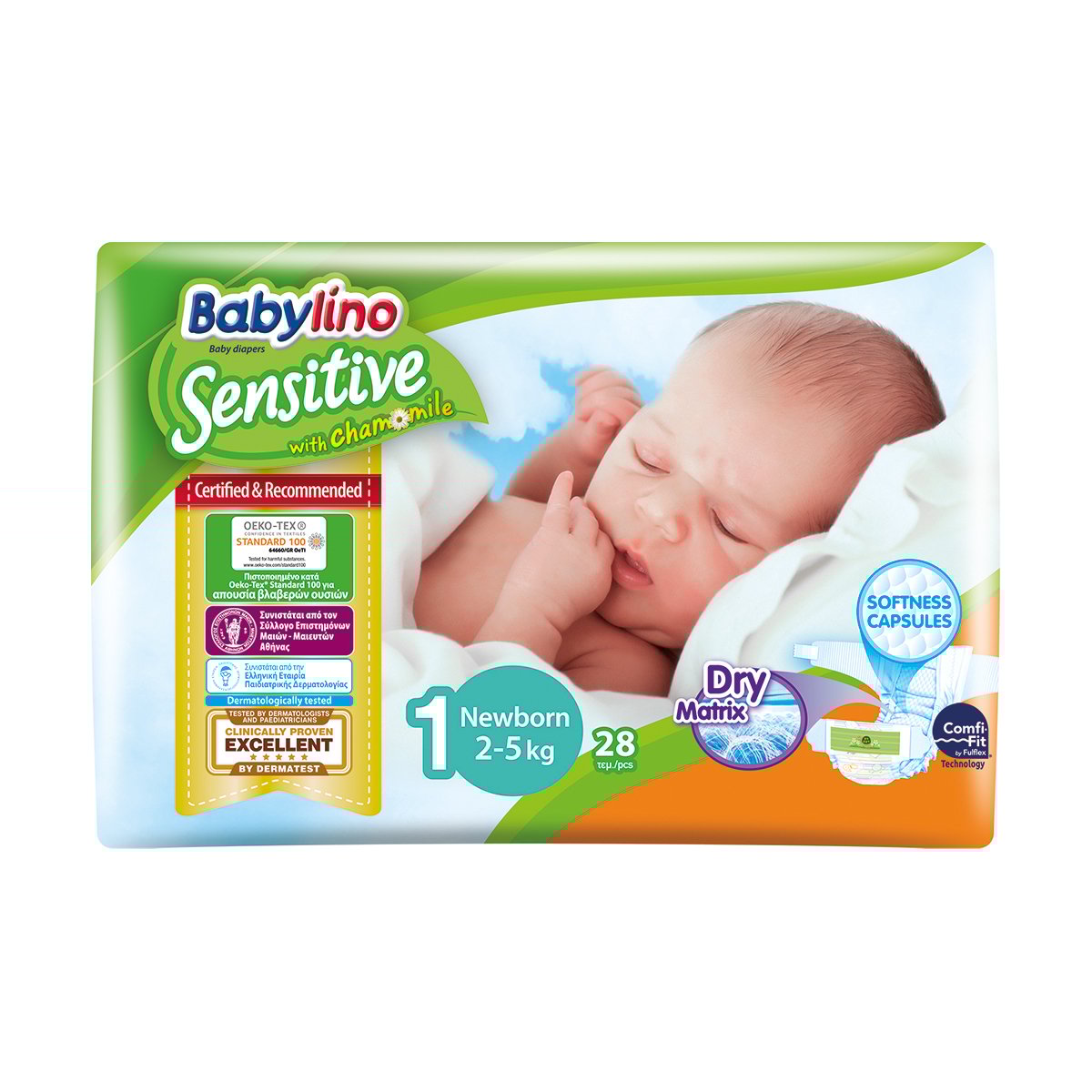 Scutece Babylino Sensitive, N1, 2-5 kg, 28 buc.