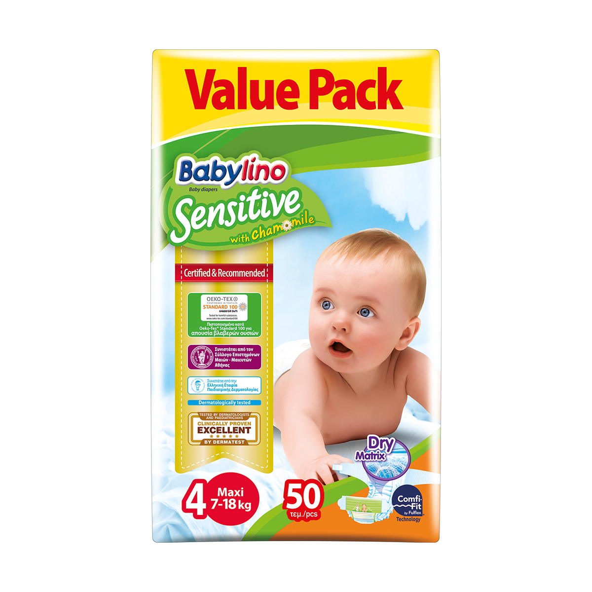Scutece Babylino Sensitive Economy, N4, 7-18 kg, 50 Buc.