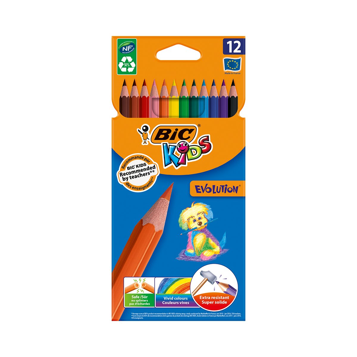 Set creioane colorate Evolution Bic, P12 Bic imagine 2022 protejamcopilaria.ro