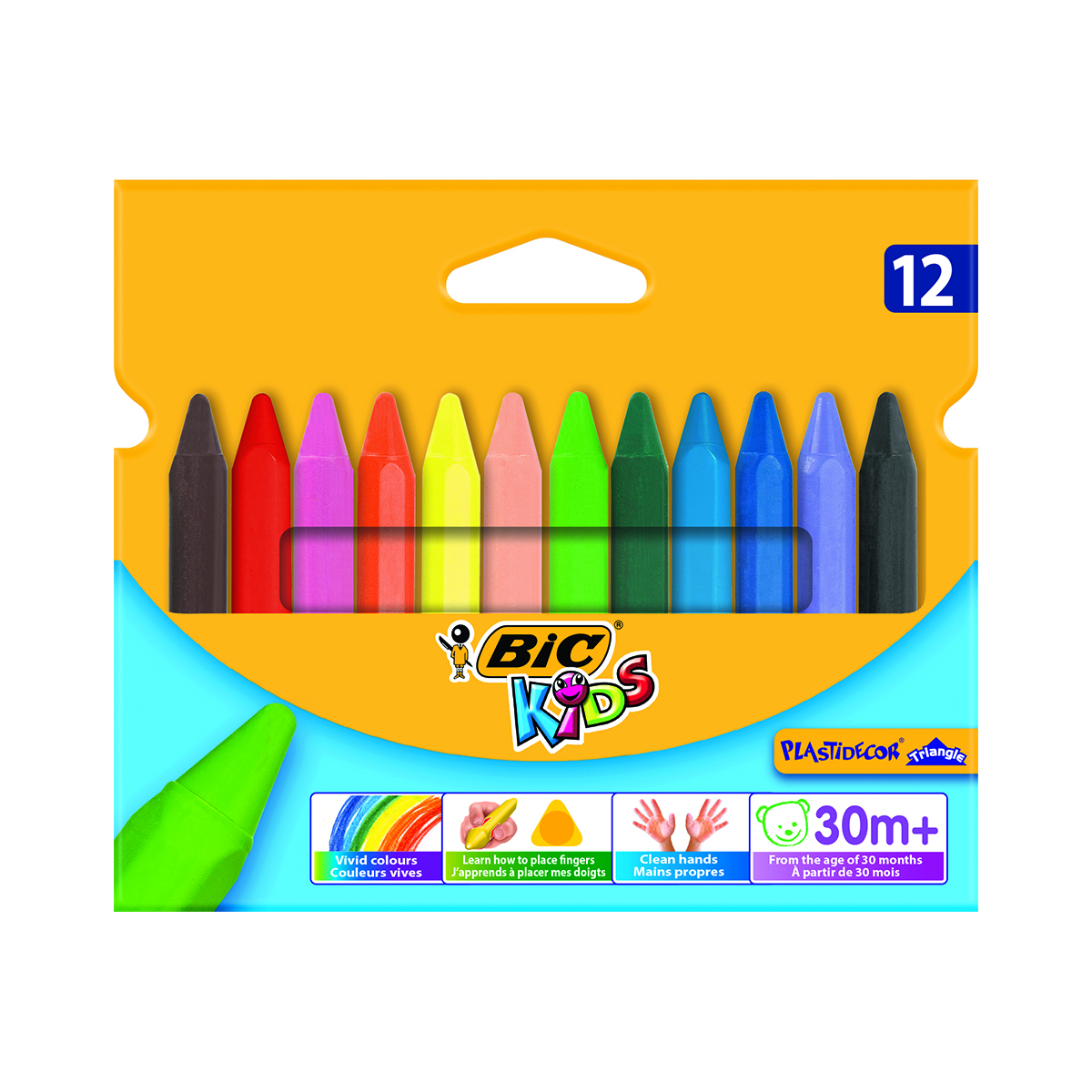 Set creioane cerate Plastidecor Triangle Bic, P12