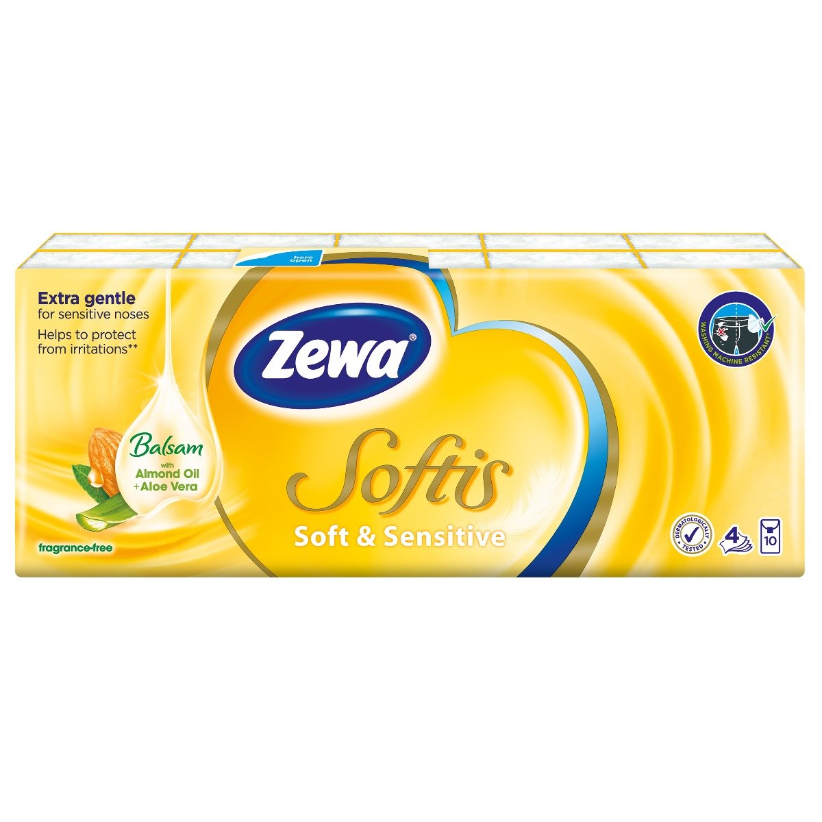 Set Batiste nazale Zewa Softis Soft and Sensitive, 4 straturi, 10 pachete noriel.ro