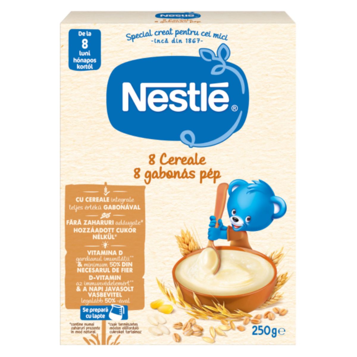 Cereale Nestle – 8 cereale, 250 g Nestle imagine noua