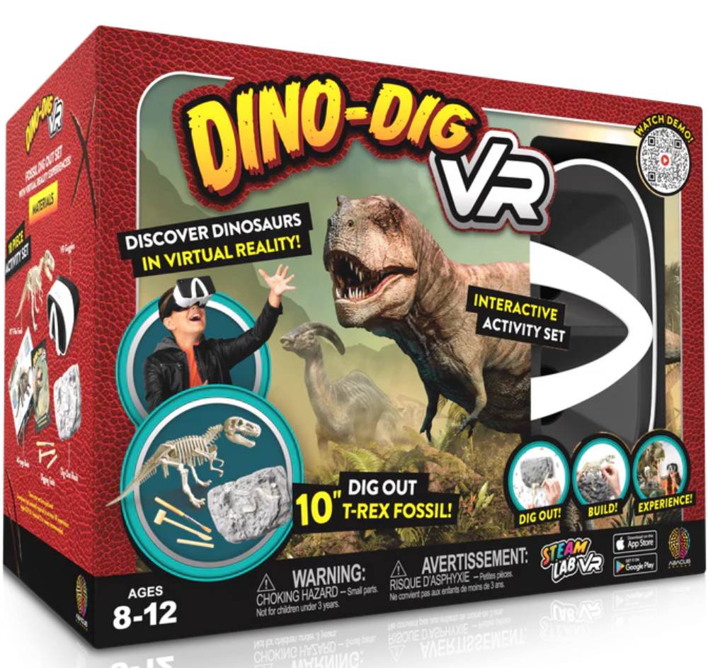 Kit stem interactiv VR, Abacus Brands, Descopera dinozaurii in realitate virtuala