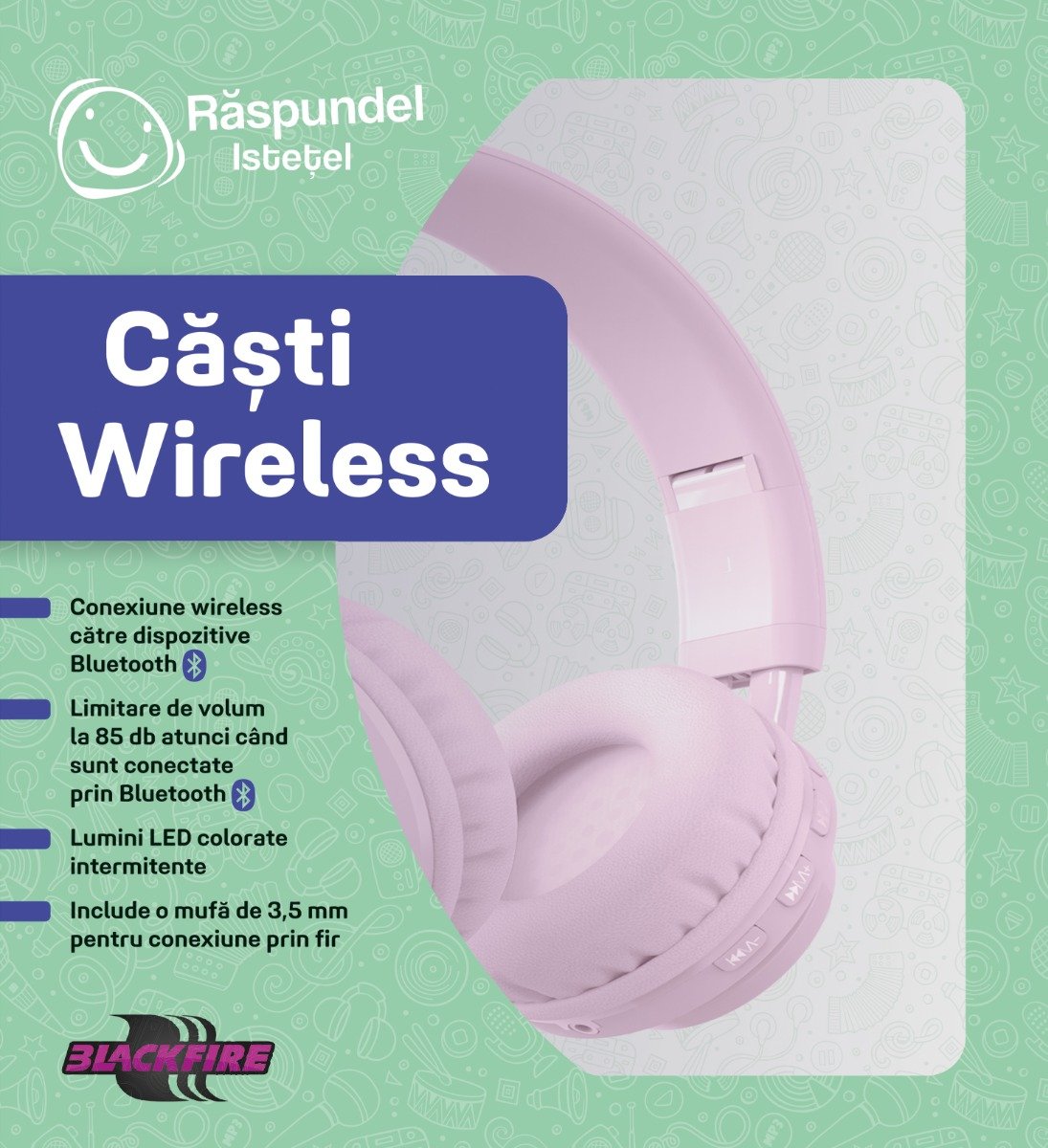 Casti wireless, Raspundel Istetel, Roz