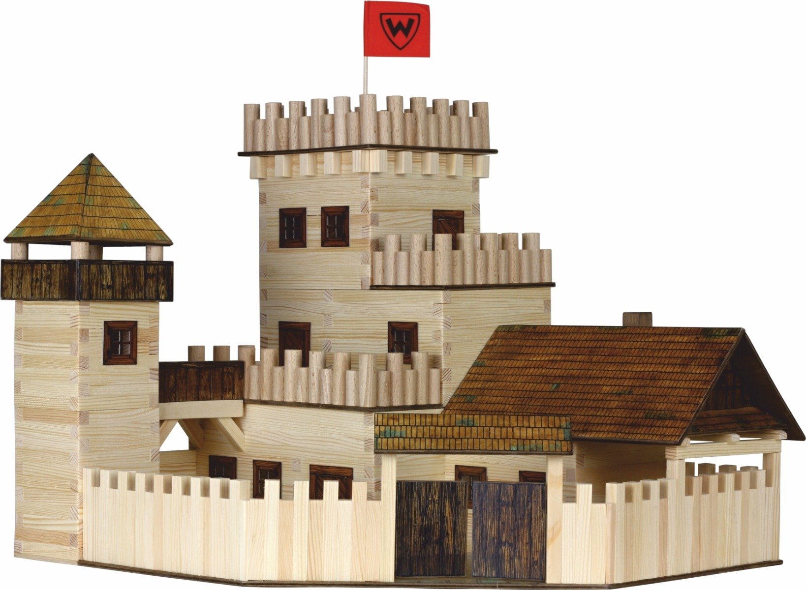 Set de constructie arhitectura, Walachia, Castel, 607 piese din lemn