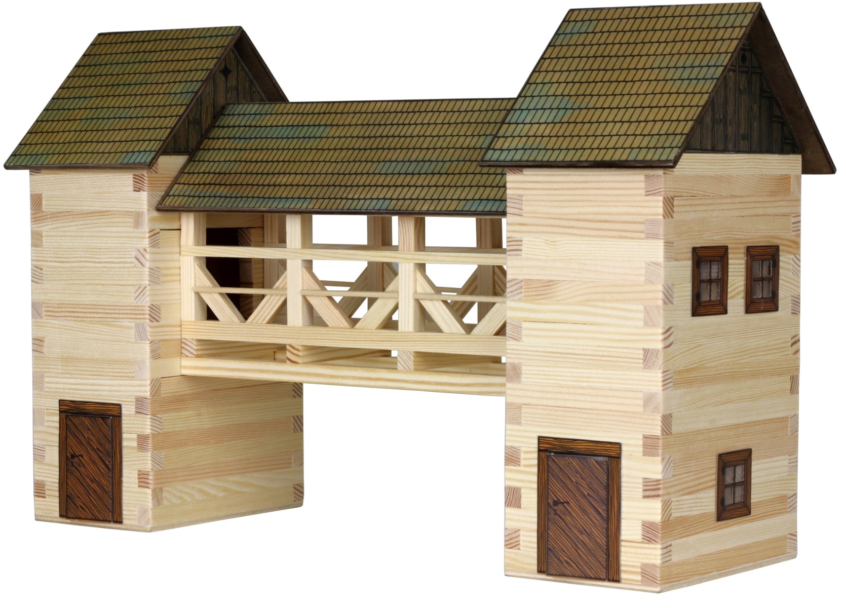 Set de constructie arhitectura, Walachia, Pod, 259 piese din lemn