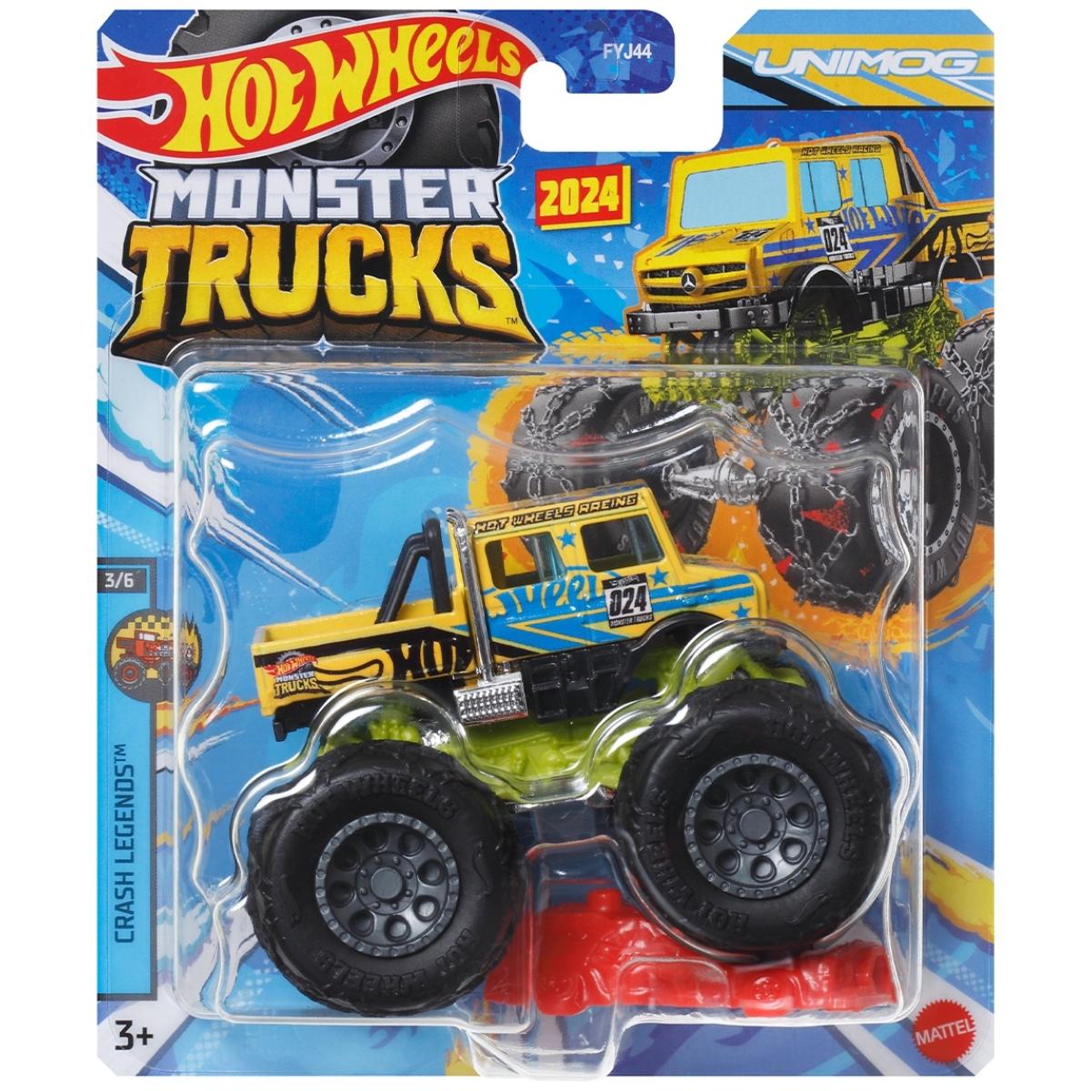 Masinuta Hot Wheels Monster Truck, Crash Legends, Unimog, HTM39