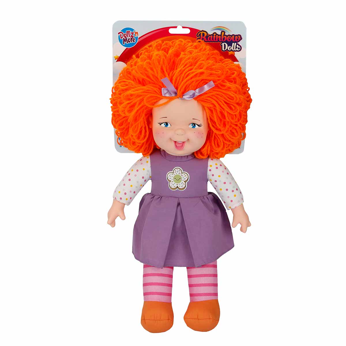Papusa Rainbow Dolls, Dollzn More, cu par portocaliu, 45 cm Dollz n More