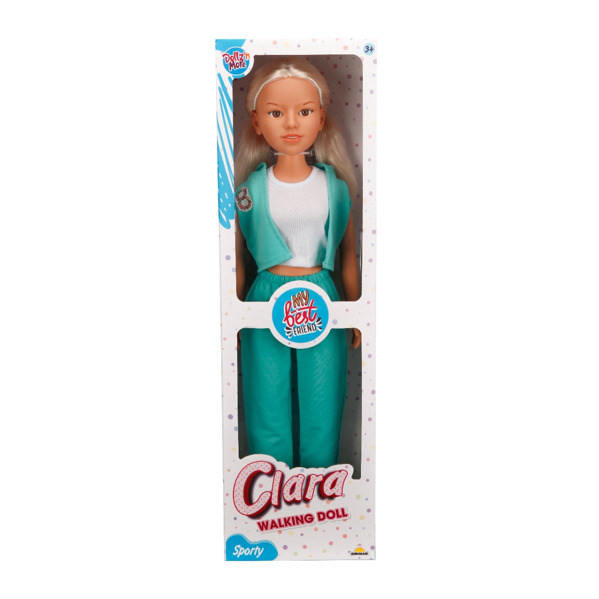 Papusa Clara in tinuta sportiva, Dollz And More, Verde, 80 cm