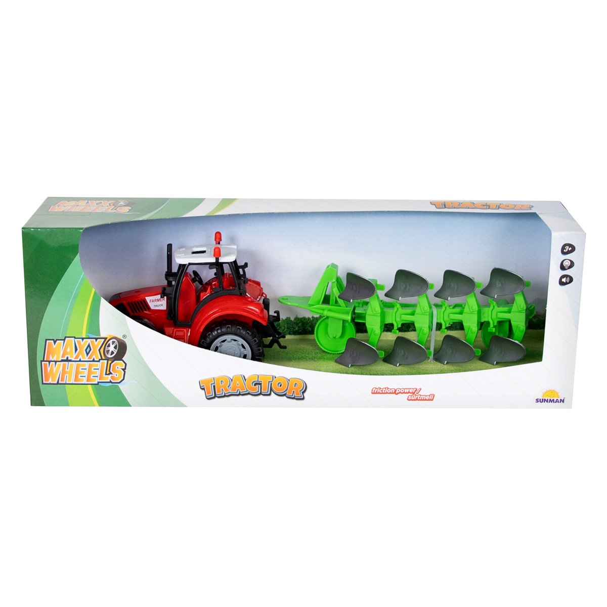 Tractor cu plug, Maxx Wheels, Farmer Toys