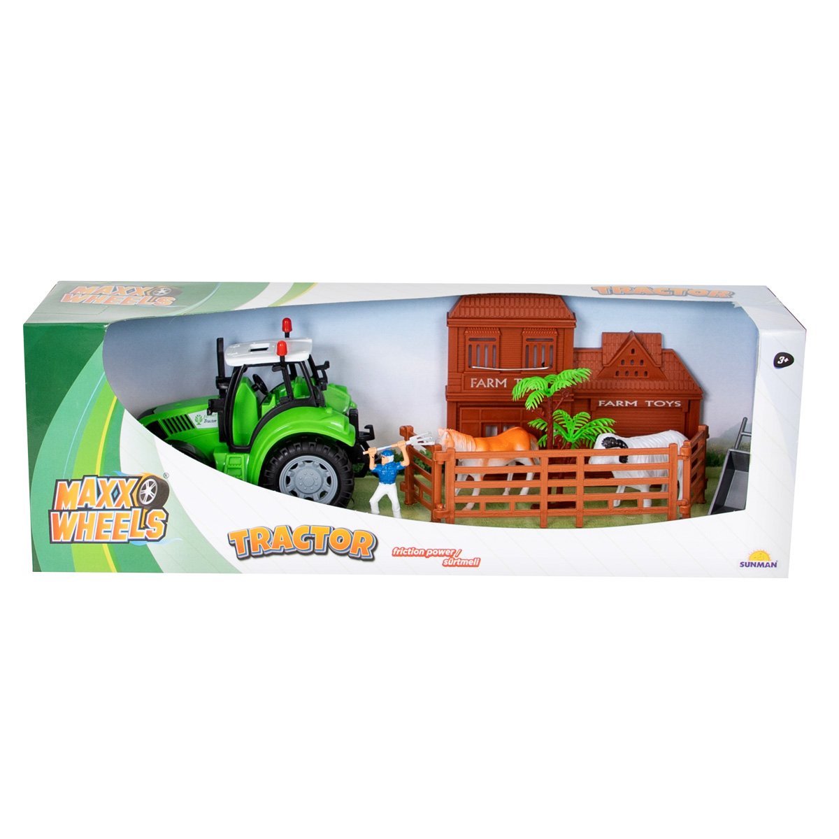 Set de joaca tractor si mini ferma, Maxx Wheels, Farmer Toys
