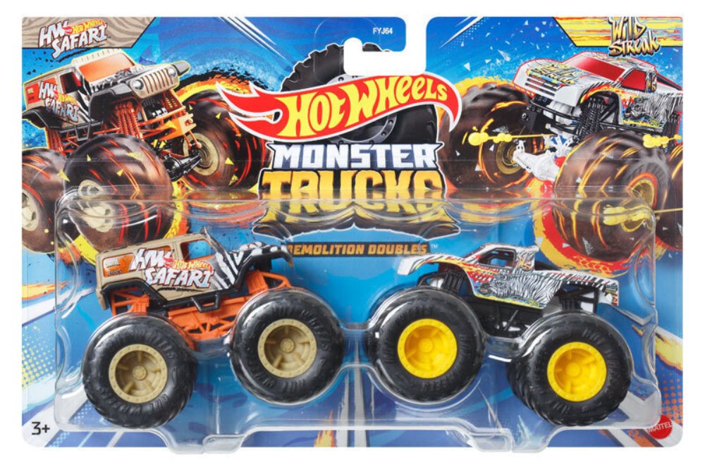 Set 2 masini Monster Truck, Hot Wheels, HW Safari si Wild Streak, HWN58
