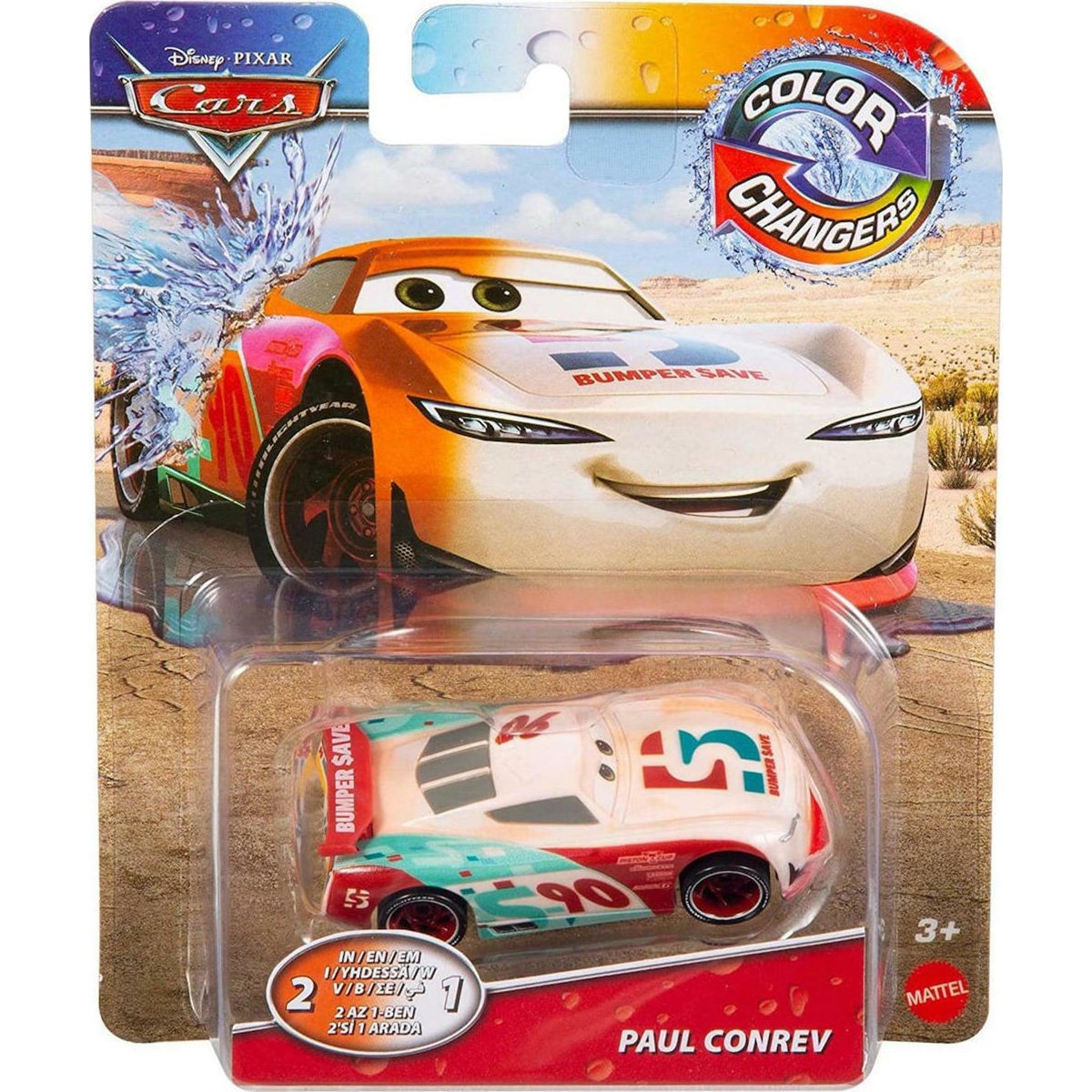 Masinuta Disney Cars, Color Changers, Paul Conrev, 1:55, GPB00