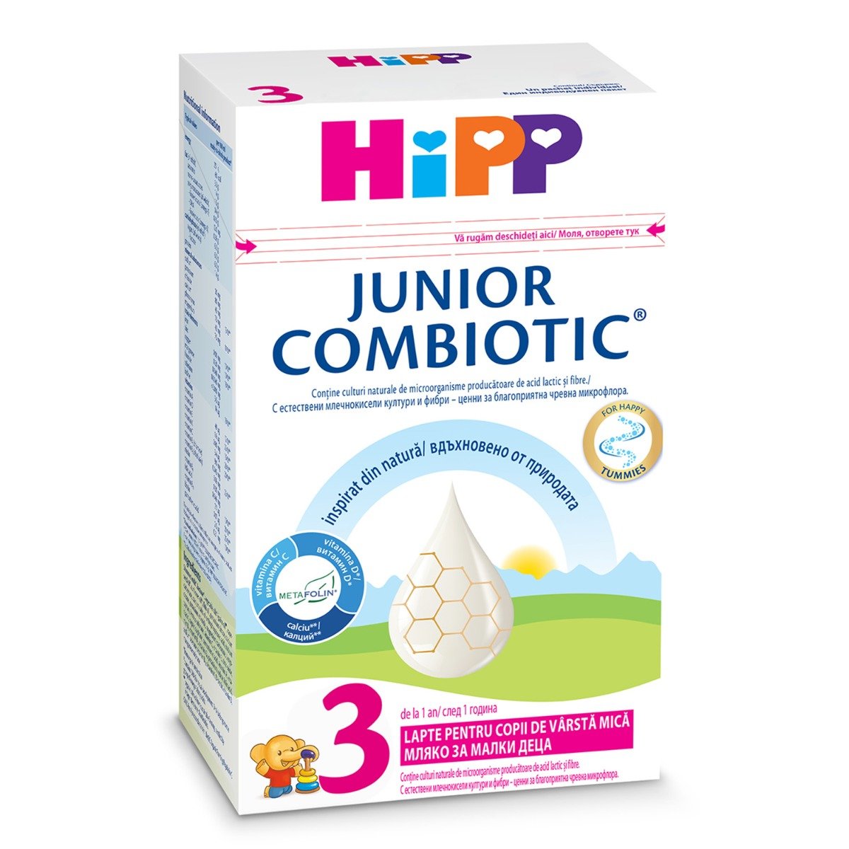 Lapte praf de crestere Junior Combiotic Hipp 3, 500 g, 1 an+