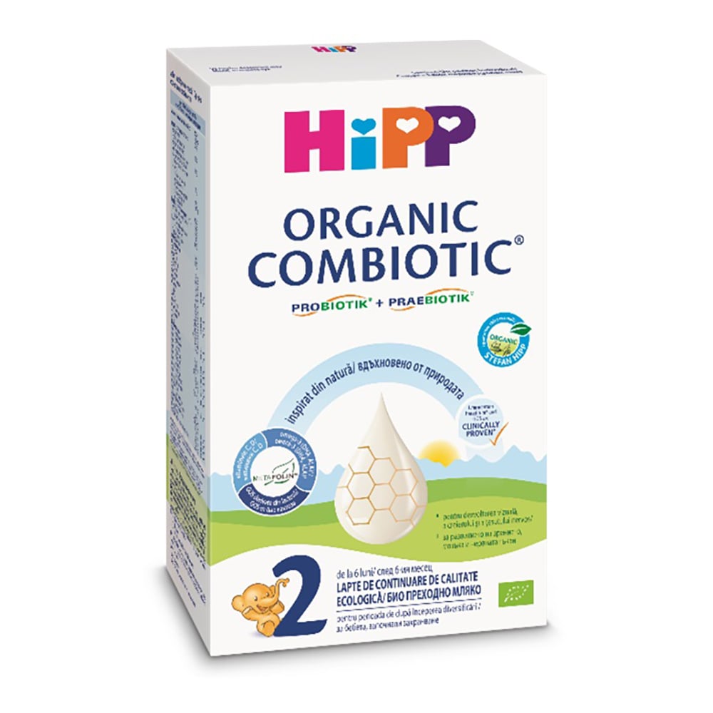 Lapte praf de continuare Organic Combiotic Hipp 2, 300 g