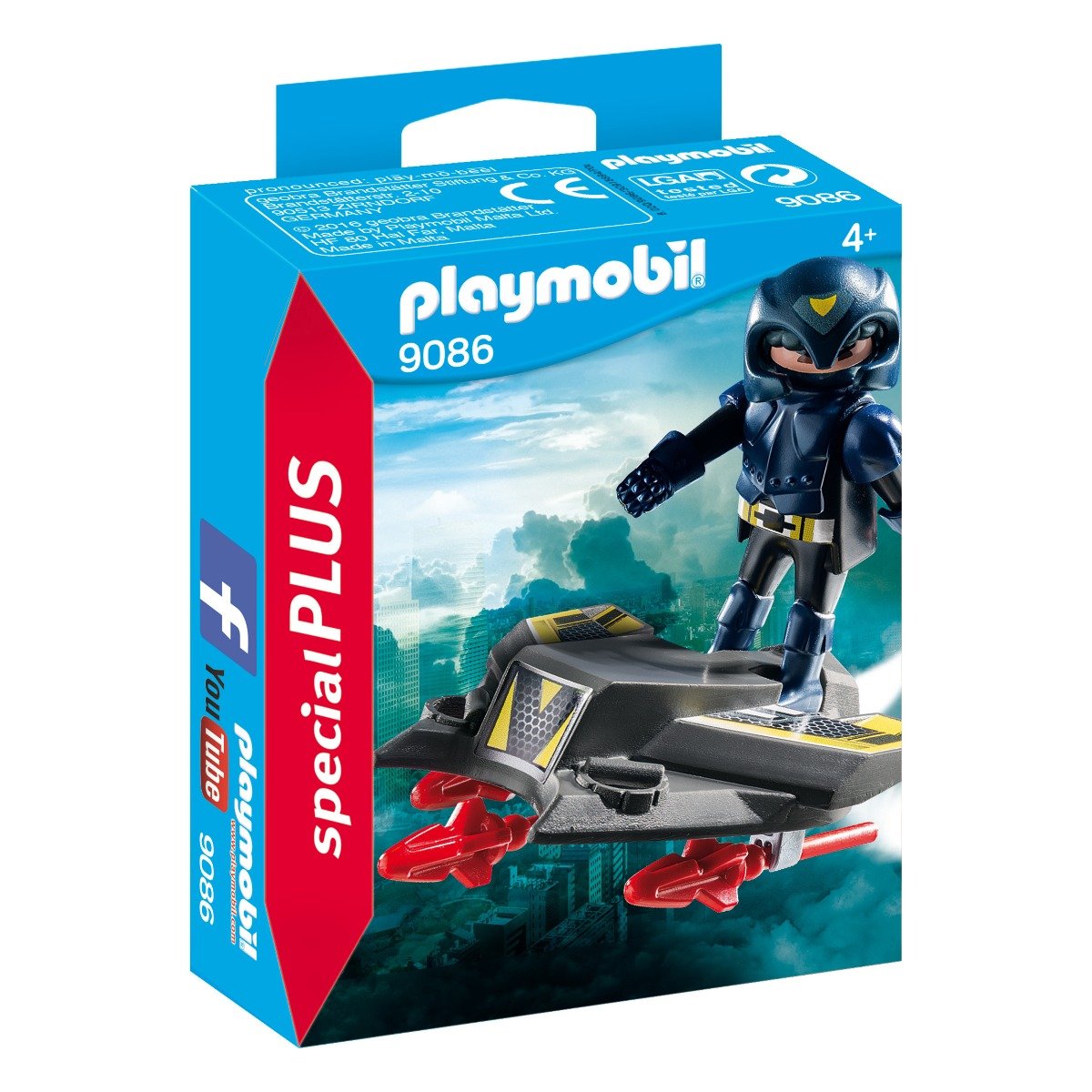 figurina playmobil special plus - cavaler cu jet sky zburator (9086)