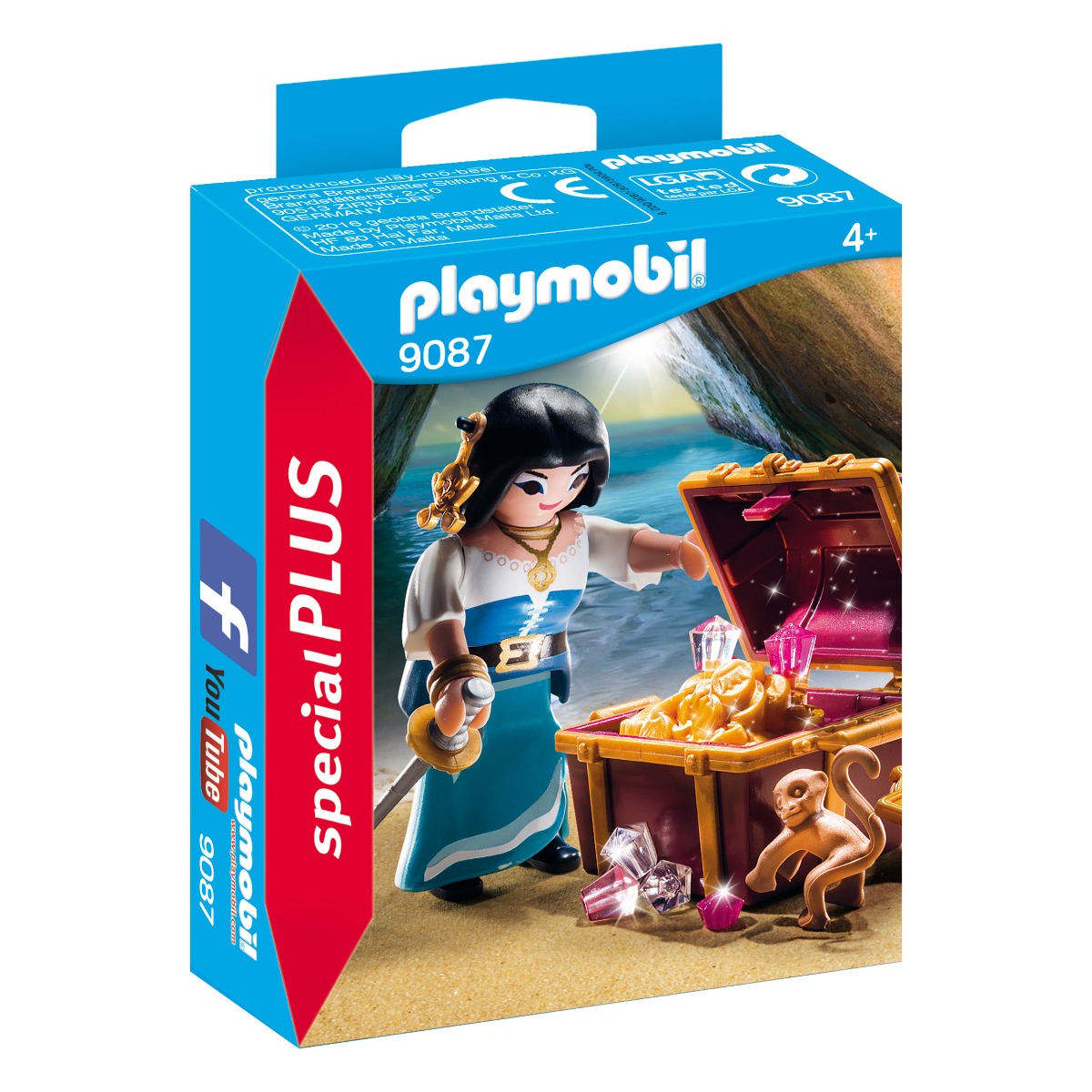 figurina playmobil special plus - femeie pirat cu comoara (9087)