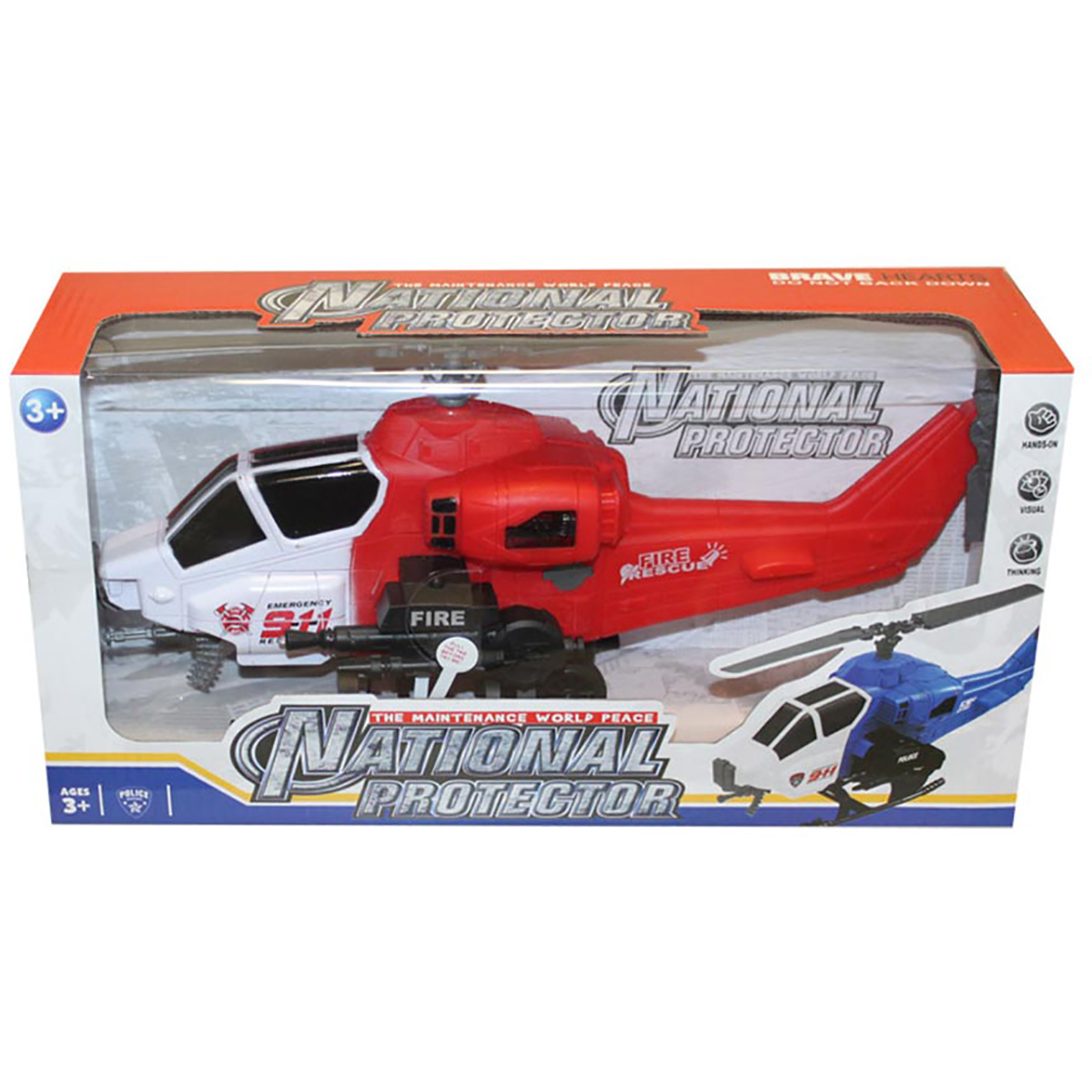 Elicopter cu semnale luminoase Unika Toy, Rosu, 36 cm