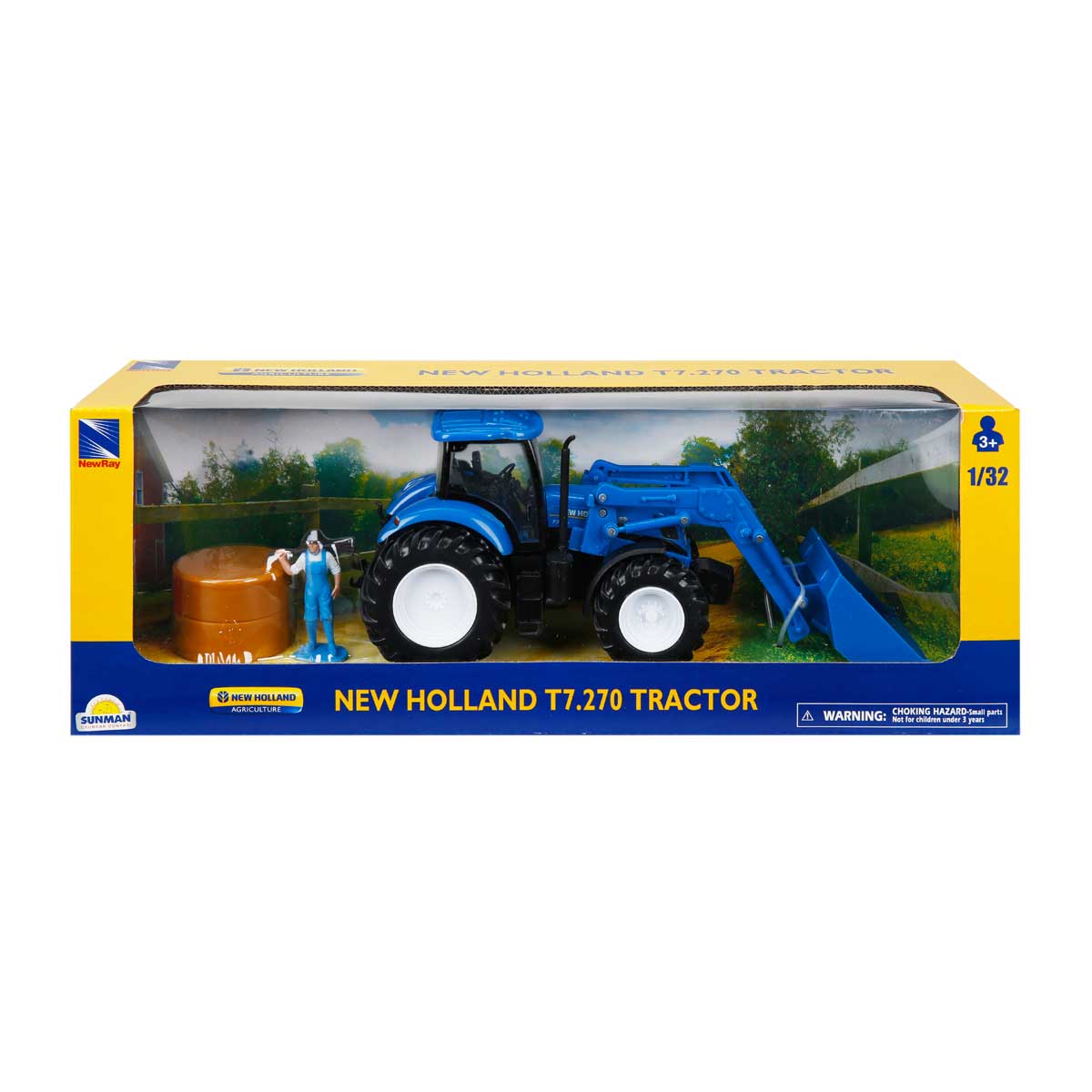 Tractor cu figurina, New Ray, New Holland T7.270, 1:32