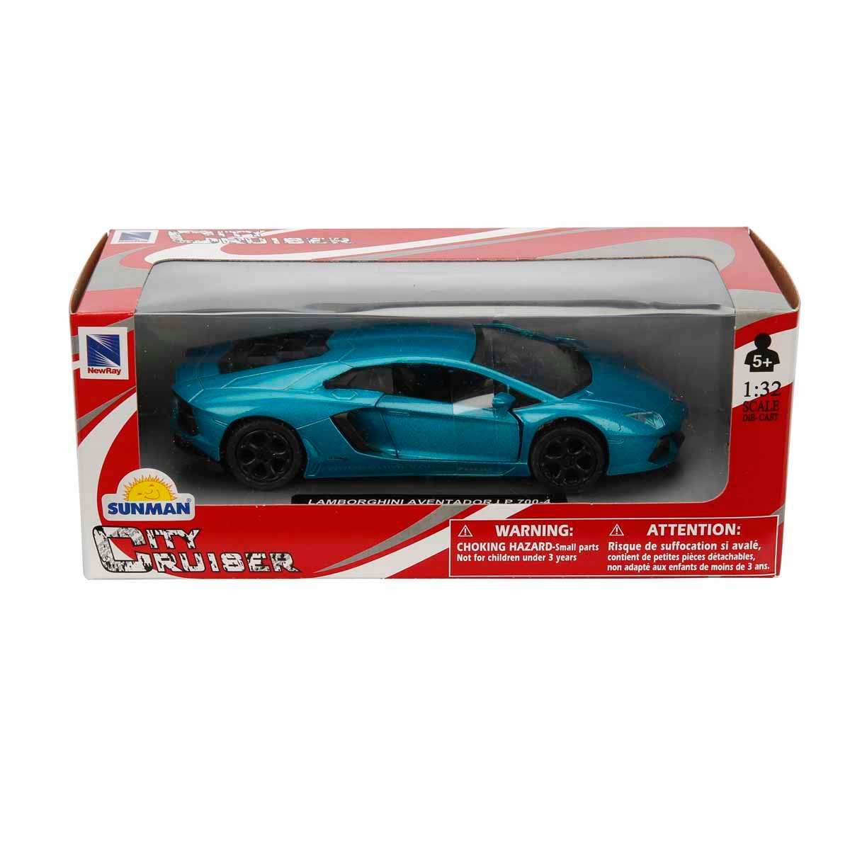Masina sport metalica, New Ray, City Cruiser, Lamborghini Aventador LP700-4, 1:32, Albastru