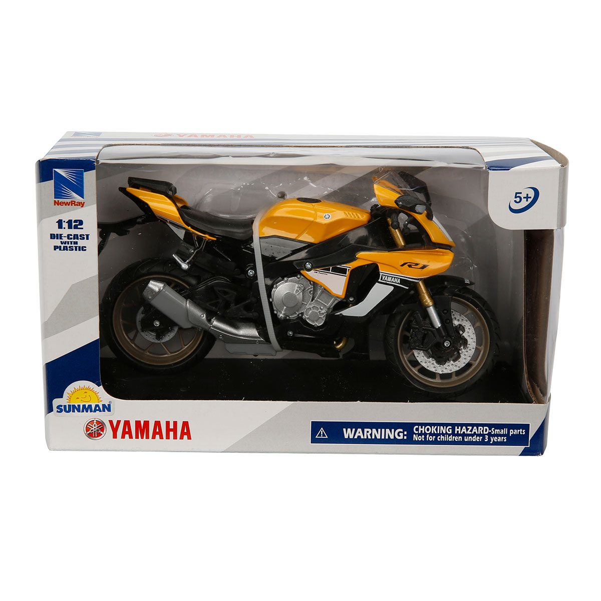 Motocicleta metalica, New Ray, Yamaha YZF-R1 2016, Galben, 1:12