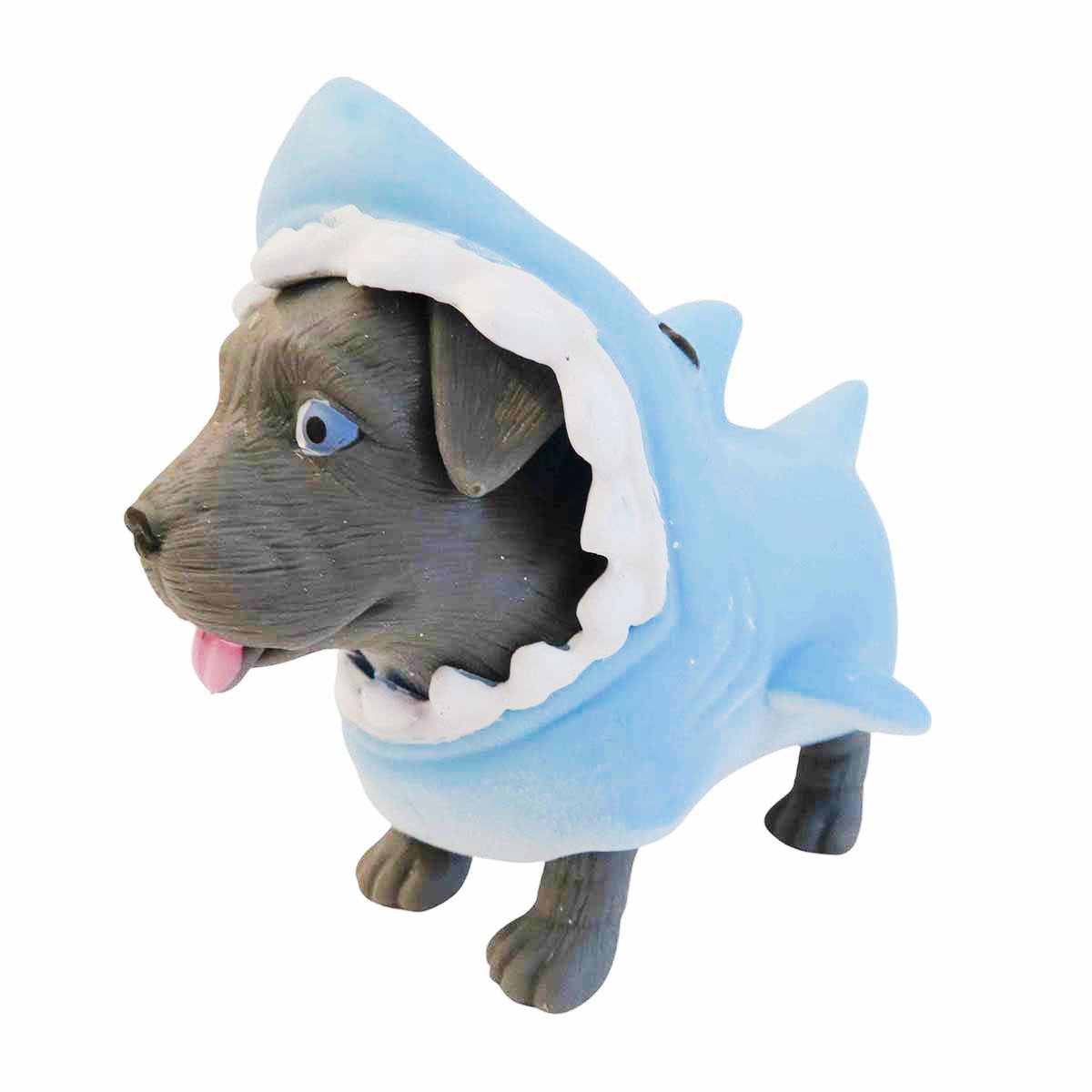 Mini figurina, Dress Your Puppy, Pitbul in costum de rechin, S1 Costum