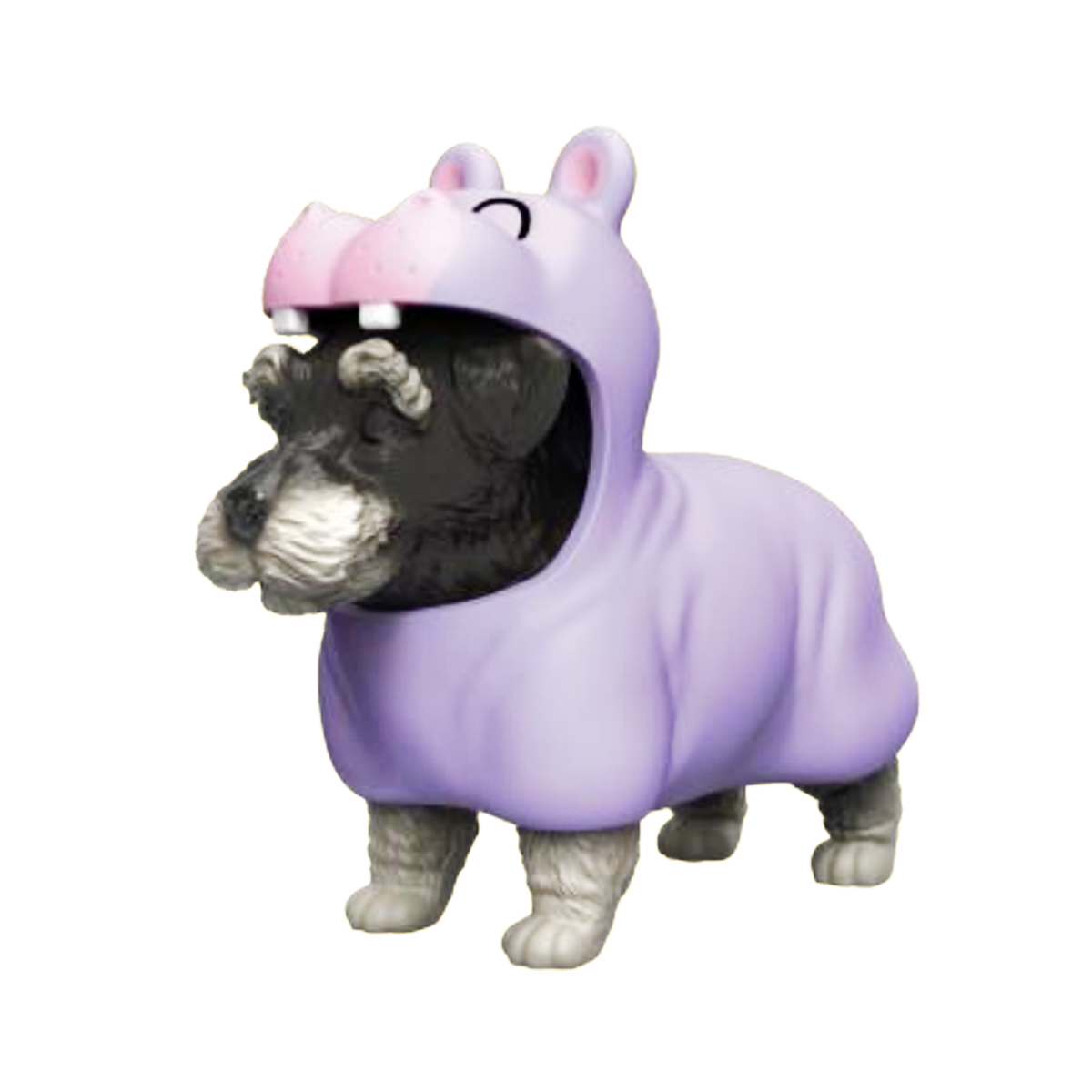 Mini figurina, Dress Your Puppy, Schnauzer in costum de hipopotam, S2 Costum