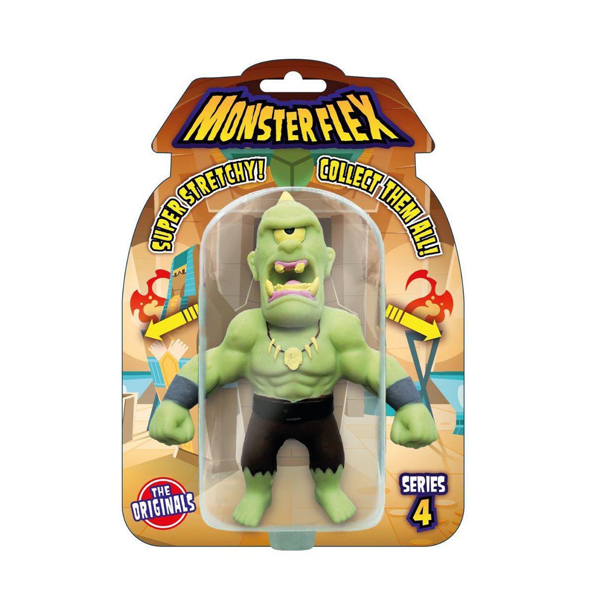 Figurina Monster Flex, Monstrulet care se intinde, S4, Cyclop Monster Flex