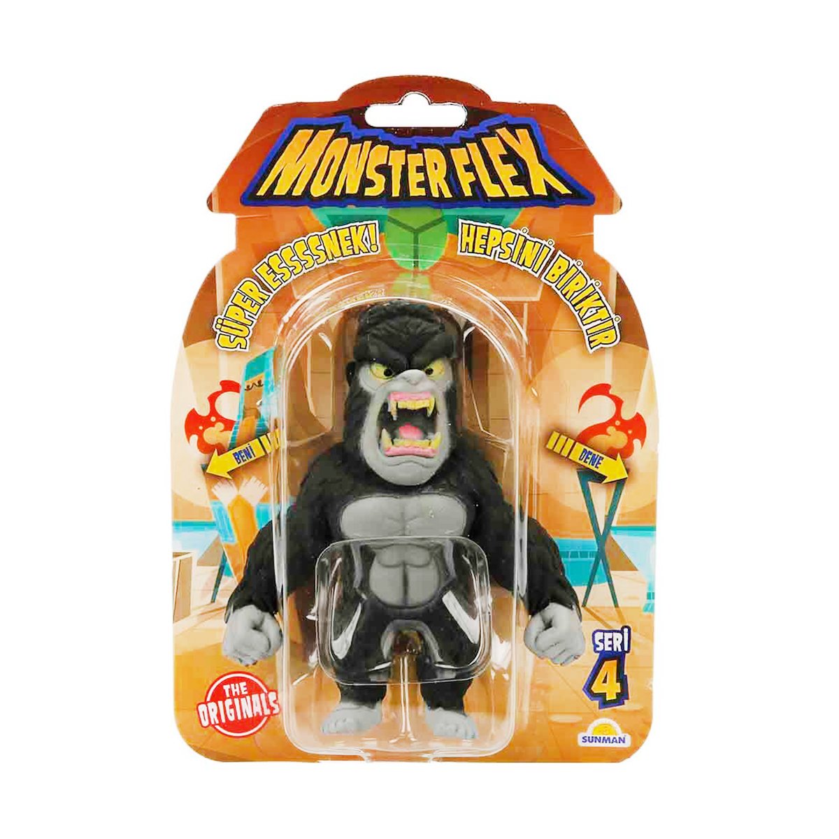 Figurina Monster Flex, Monstrulet care se intinde, S4, Gorilla Monster Flex imagine noua