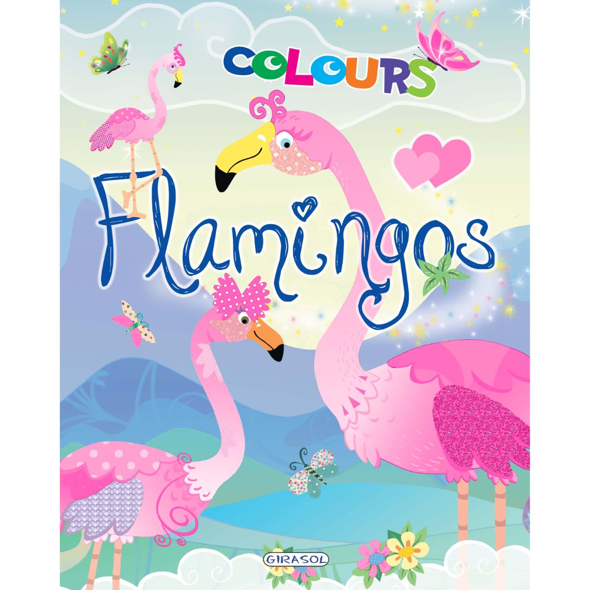 Carte de colorat, Girasol, Flamingos Colours, bleu Carti pentru copii imagine 2022