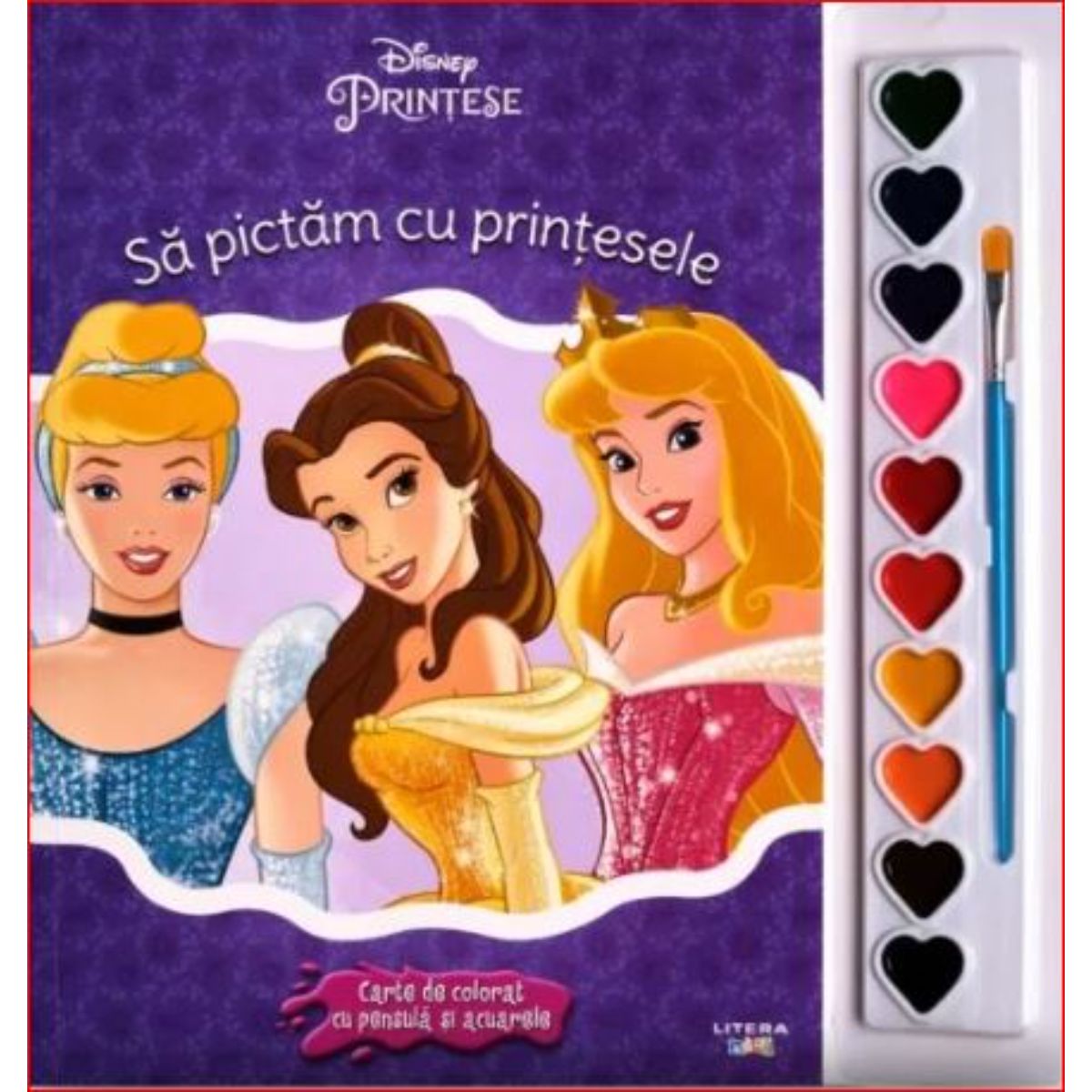 Sa pictam cu printesele carte de colorat cu pensule si acuarele, Disney Printese Disney Princess imagine noua