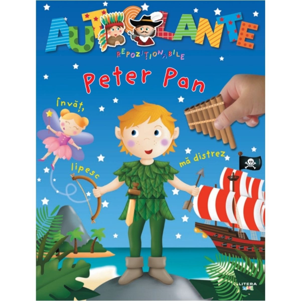 Carte cu autocolante repozitionabile, Peter Pan